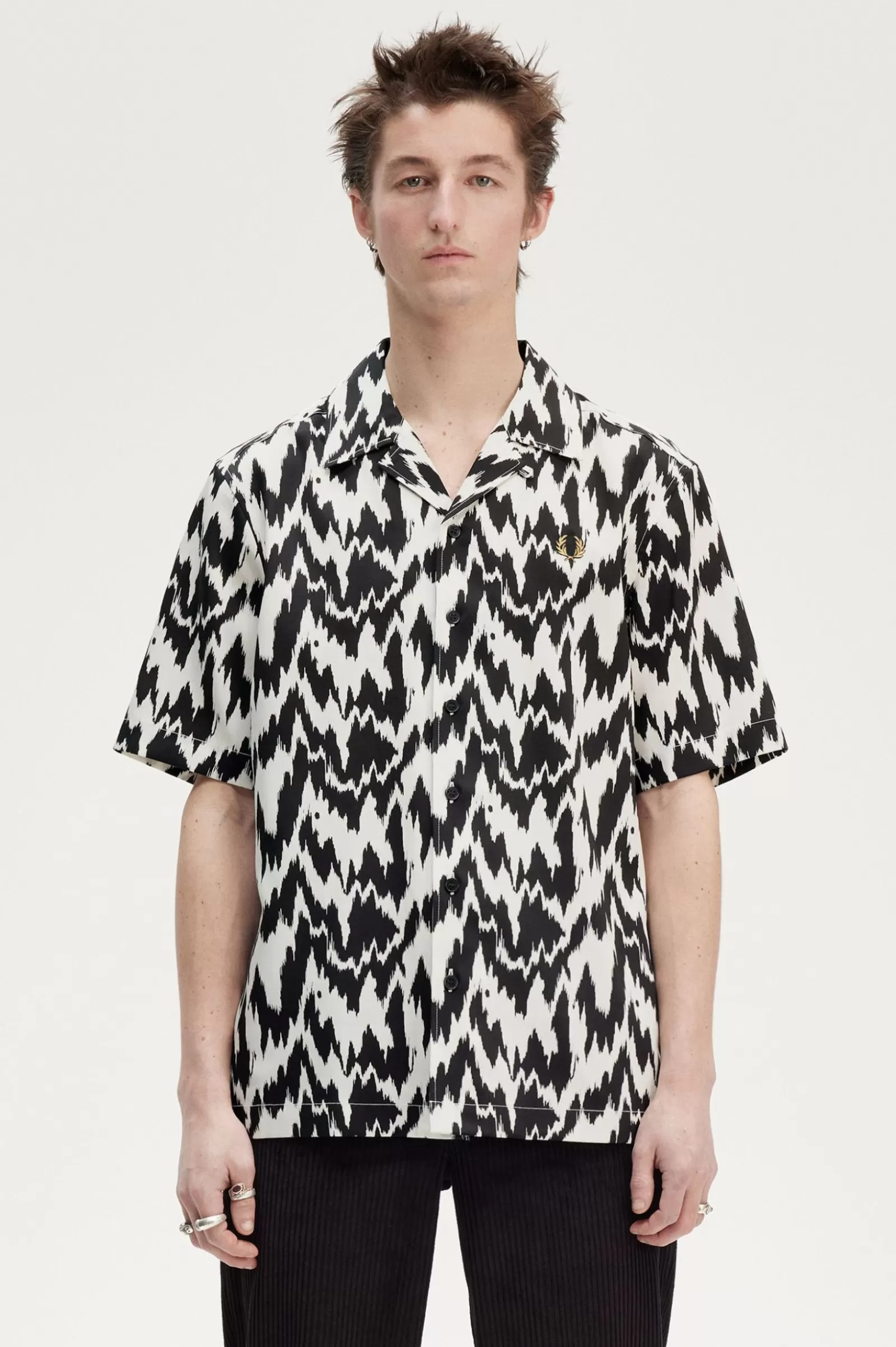 New Animal Print Revere Collar Shi Shirts