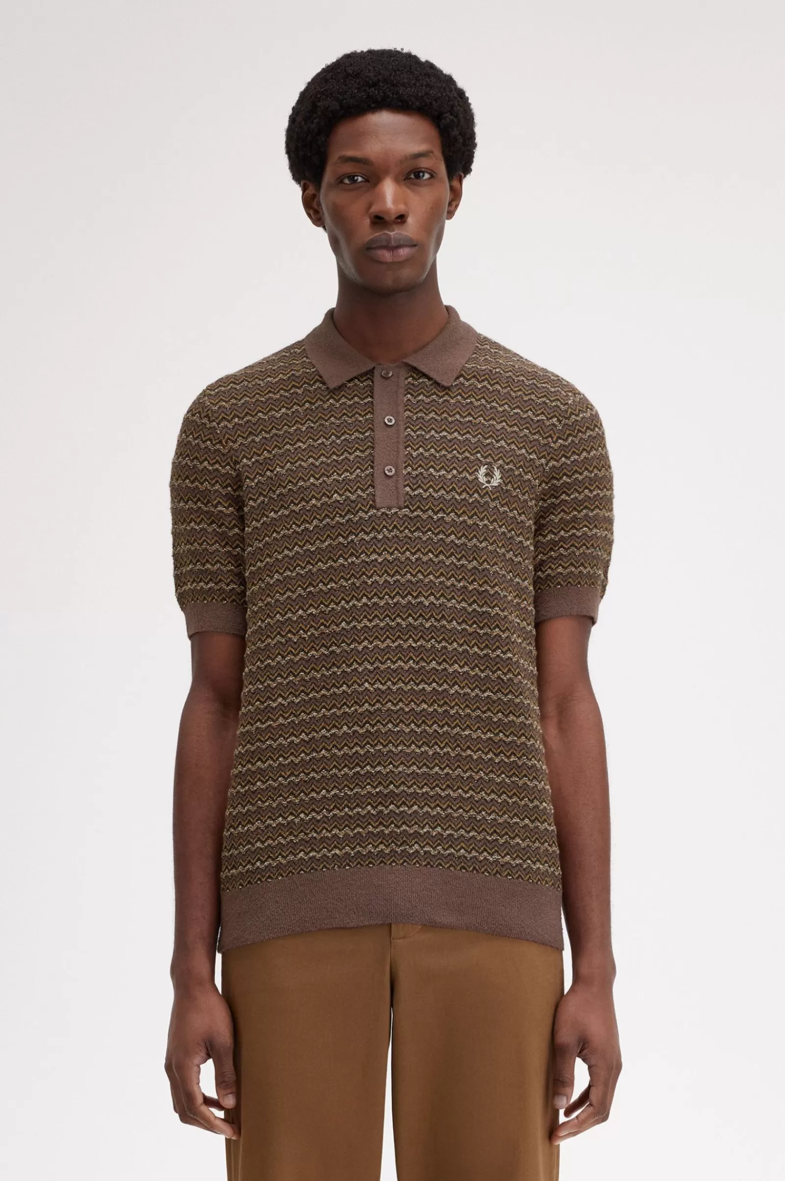 Hot Boucle Jacquard Knitted Shirt Knitwear