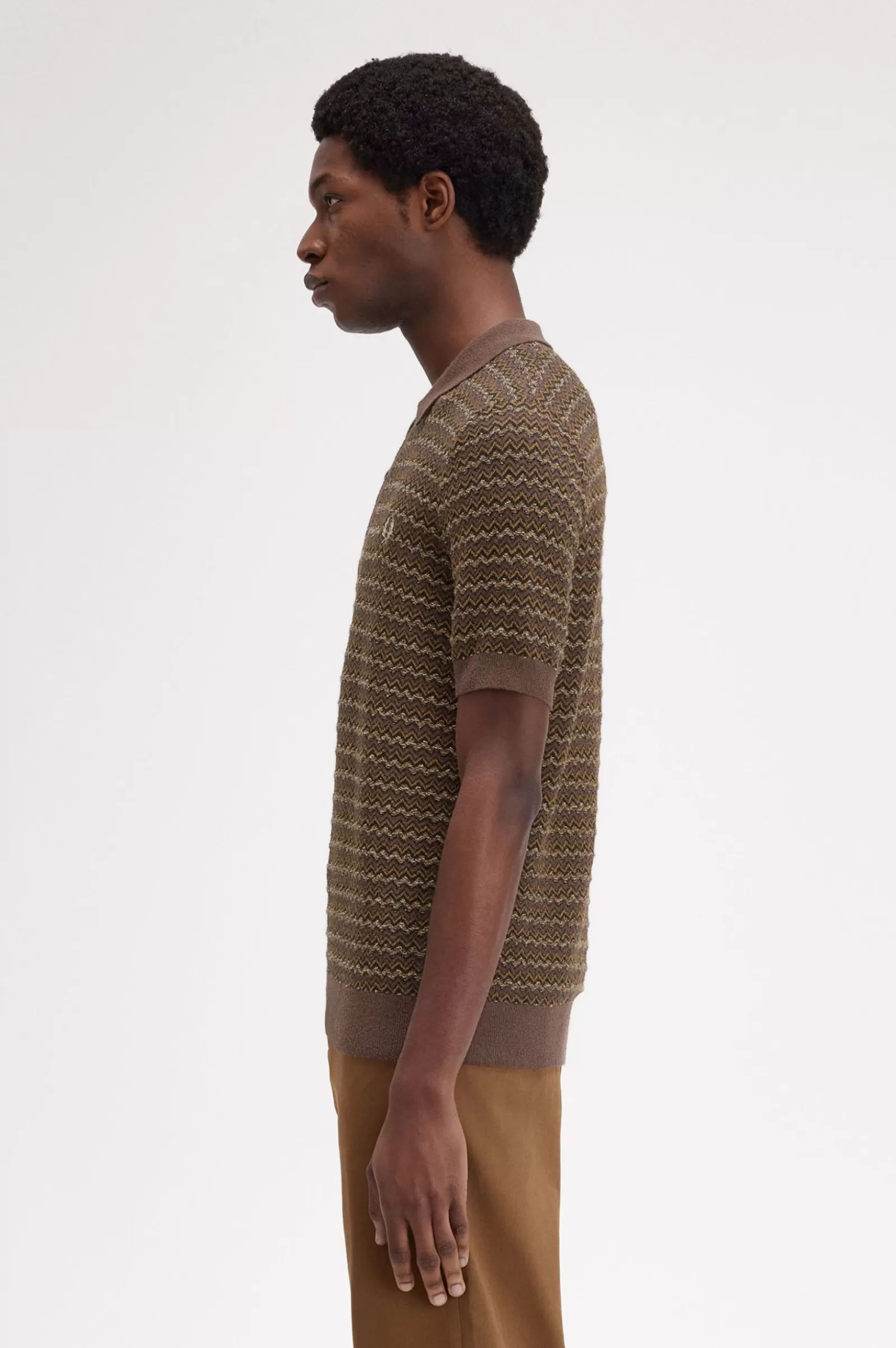 Hot Boucle Jacquard Knitted Shirt Knitwear
