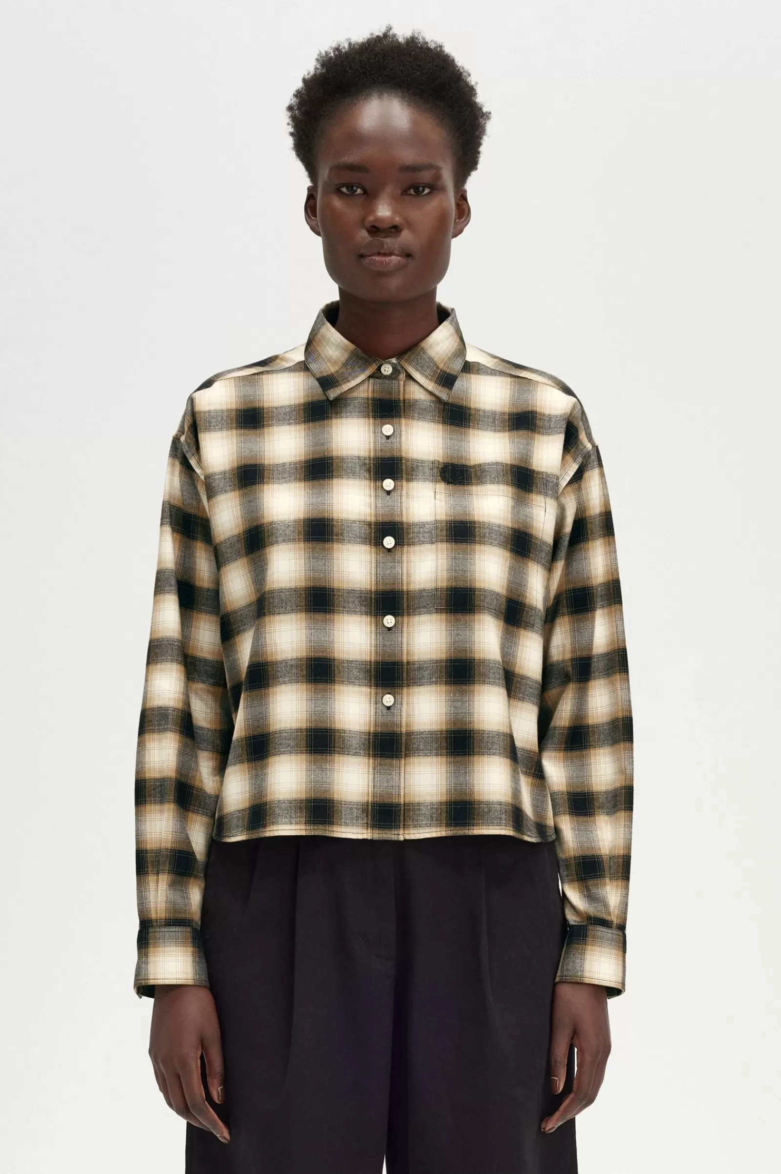 Discount Brushed Check Shirt Women T-Shirts & Tops