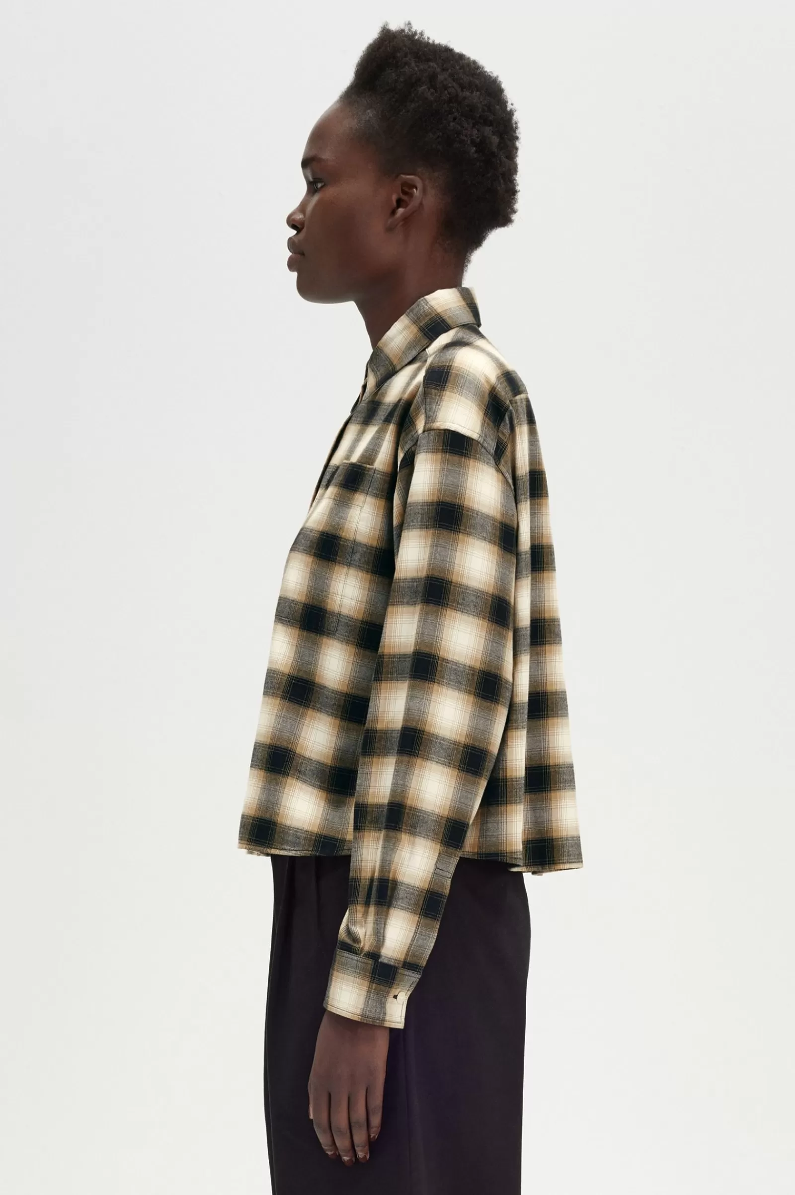 Discount Brushed Check Shirt Women T-Shirts & Tops