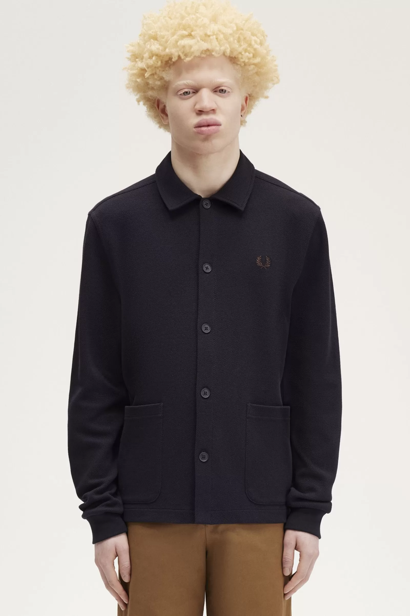 Outlet Button Through Long Sleeve Polo Shirt Polo Shirts