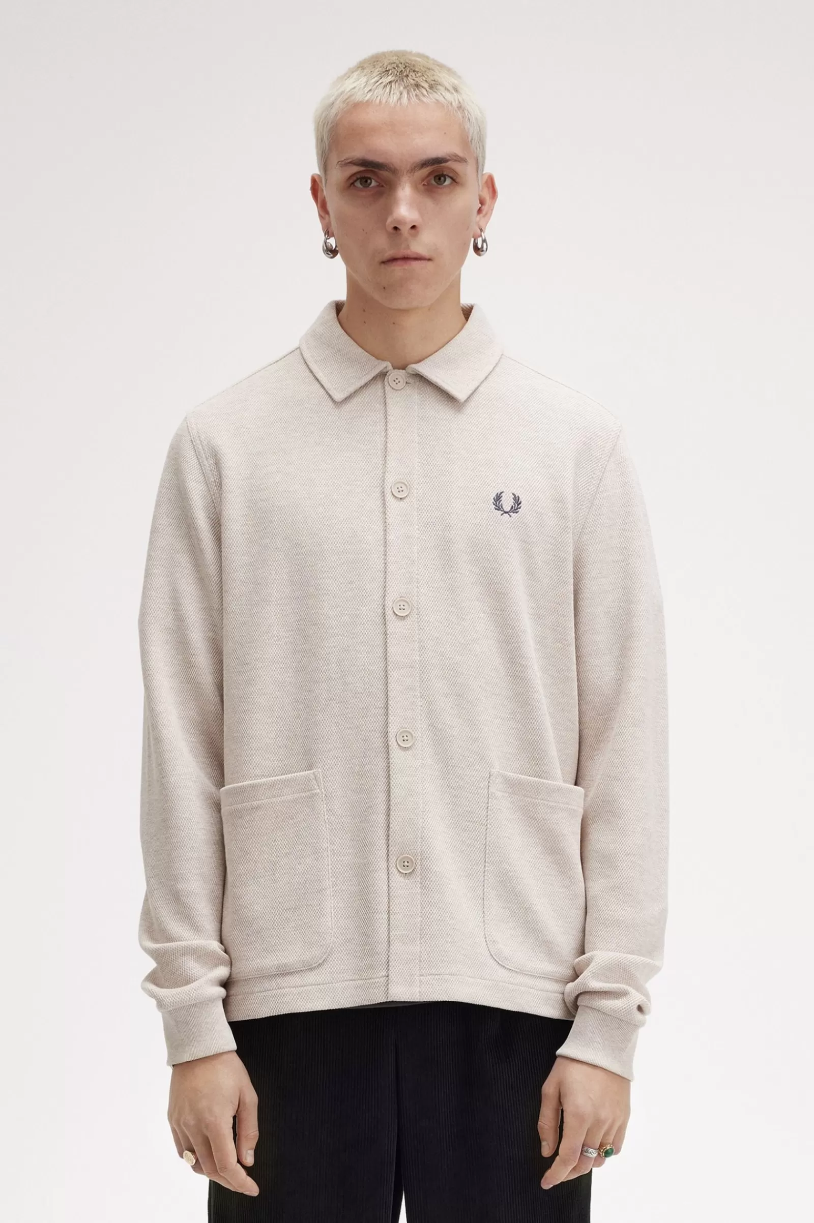 Shop Button Through Long Sleeve Polo Shirt Polo Shirts