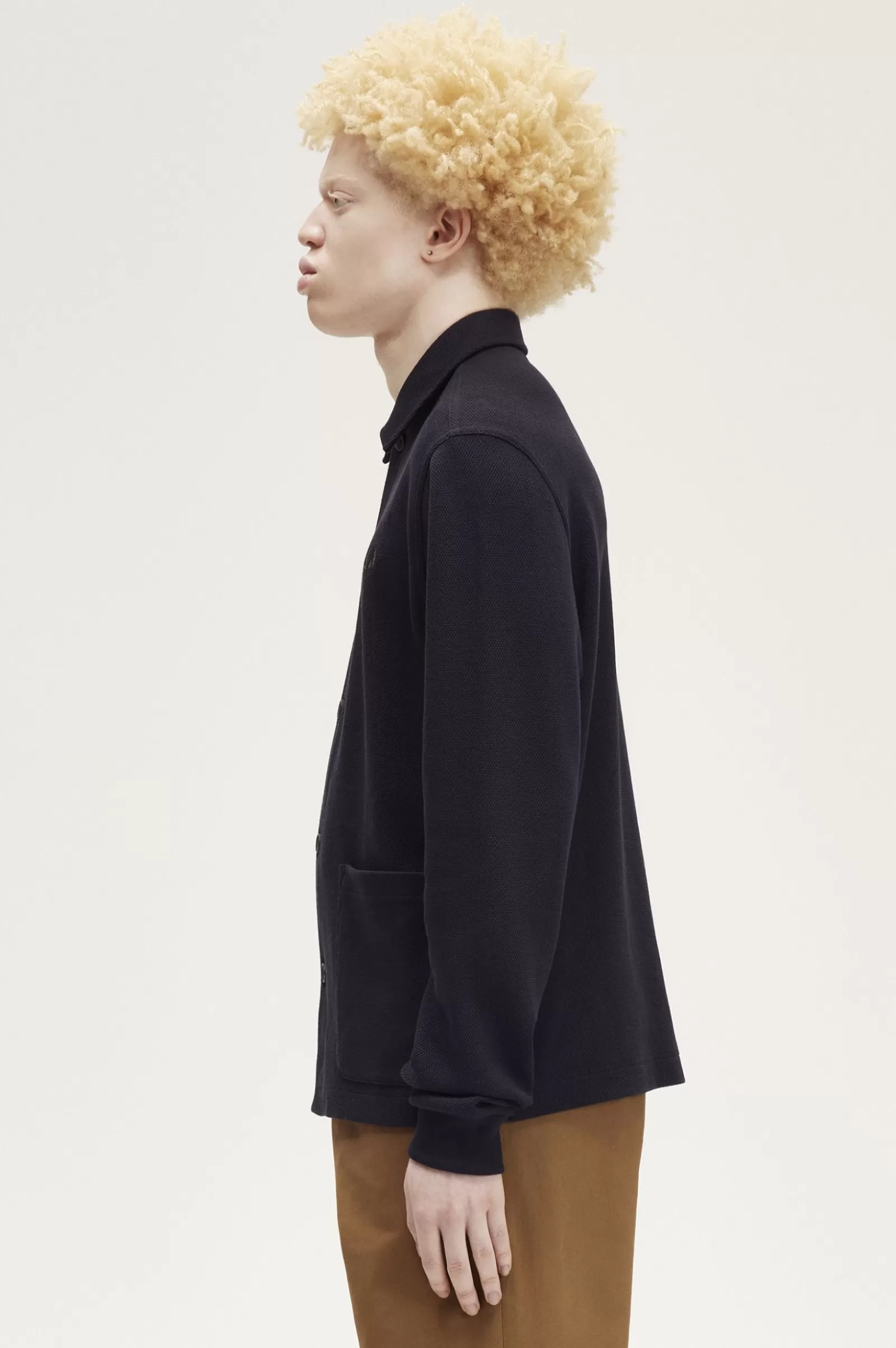 Outlet Button Through Long Sleeve Polo Shirt Polo Shirts