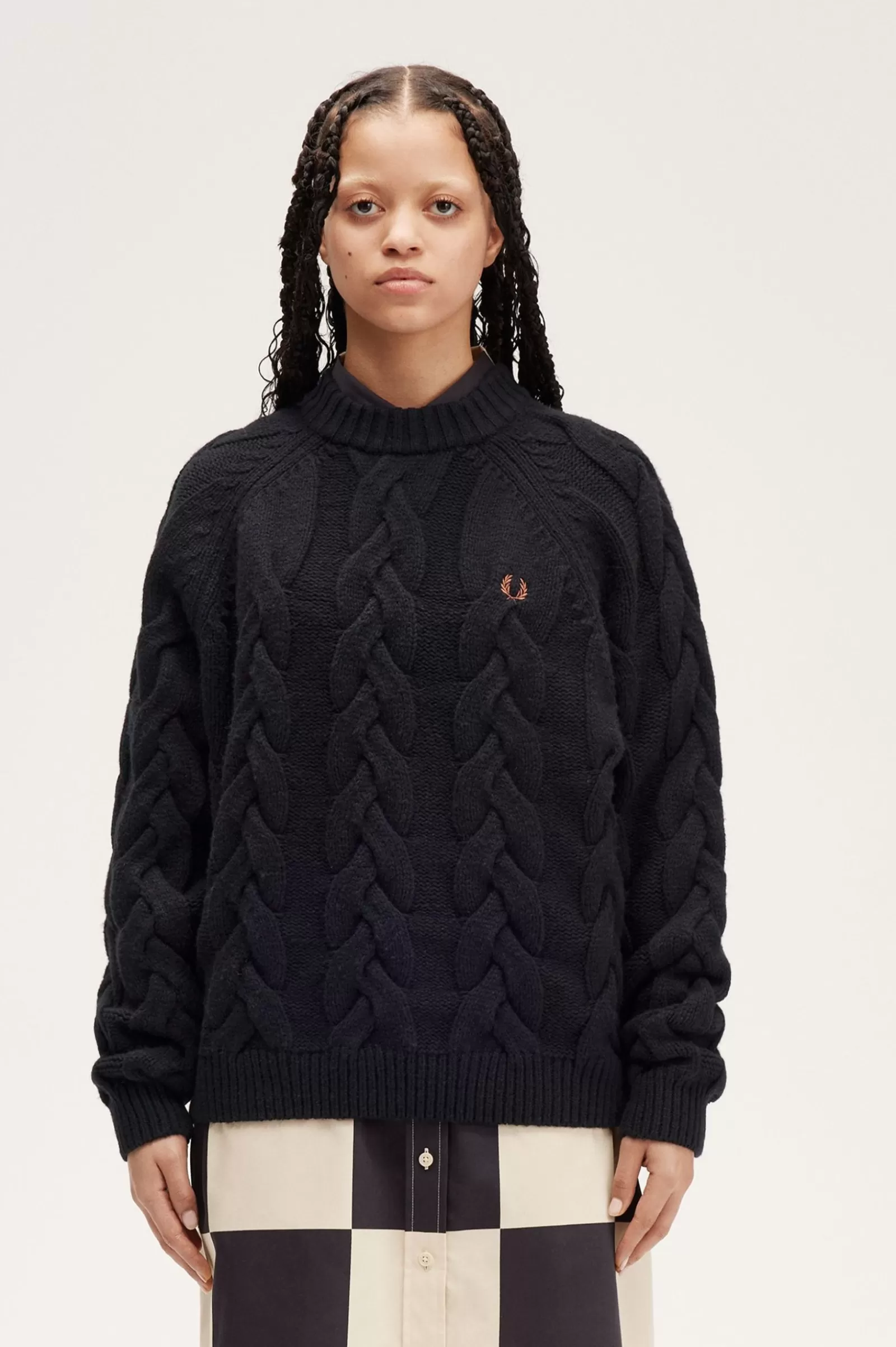 Shop Cable Knit Mock Jumper Women Knitwear