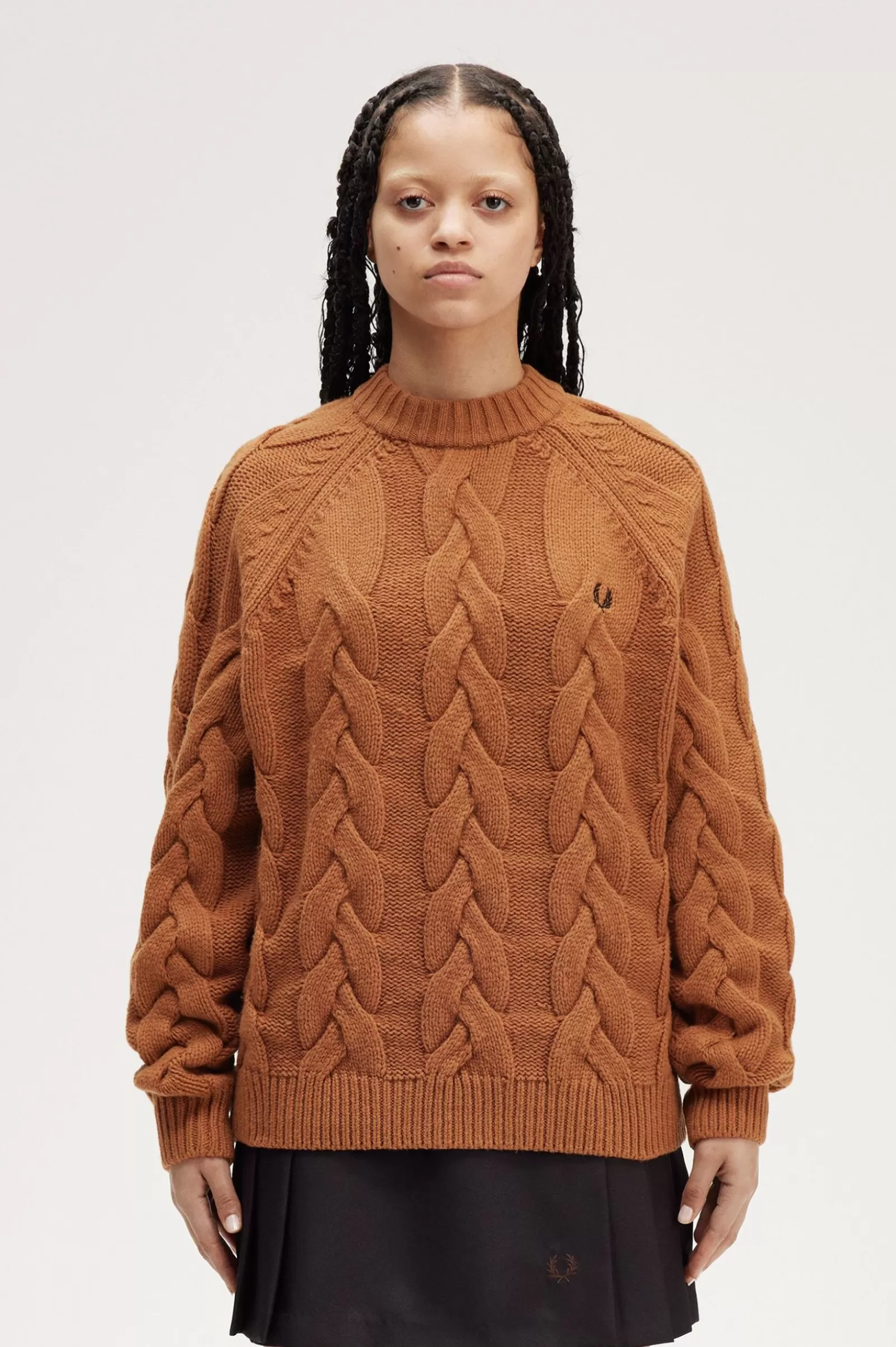 Best Sale Cable Knit Mock Jumper Women Knitwear