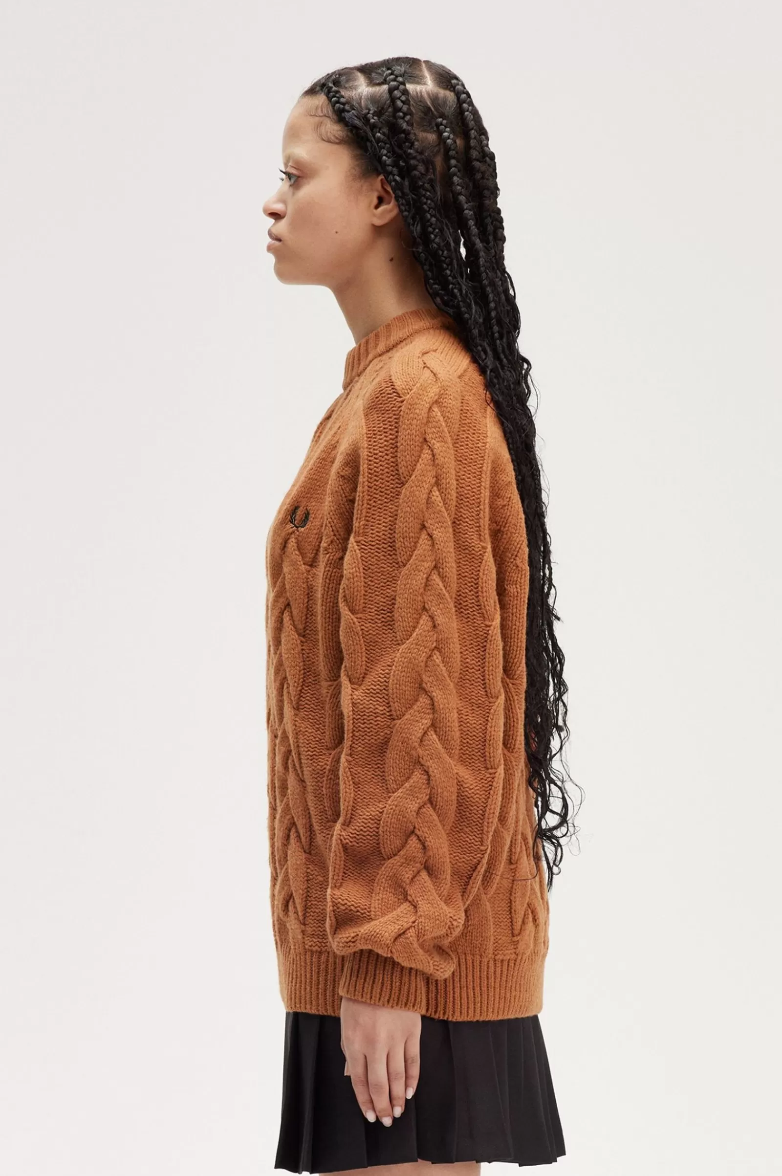 Best Sale Cable Knit Mock Jumper Women Knitwear