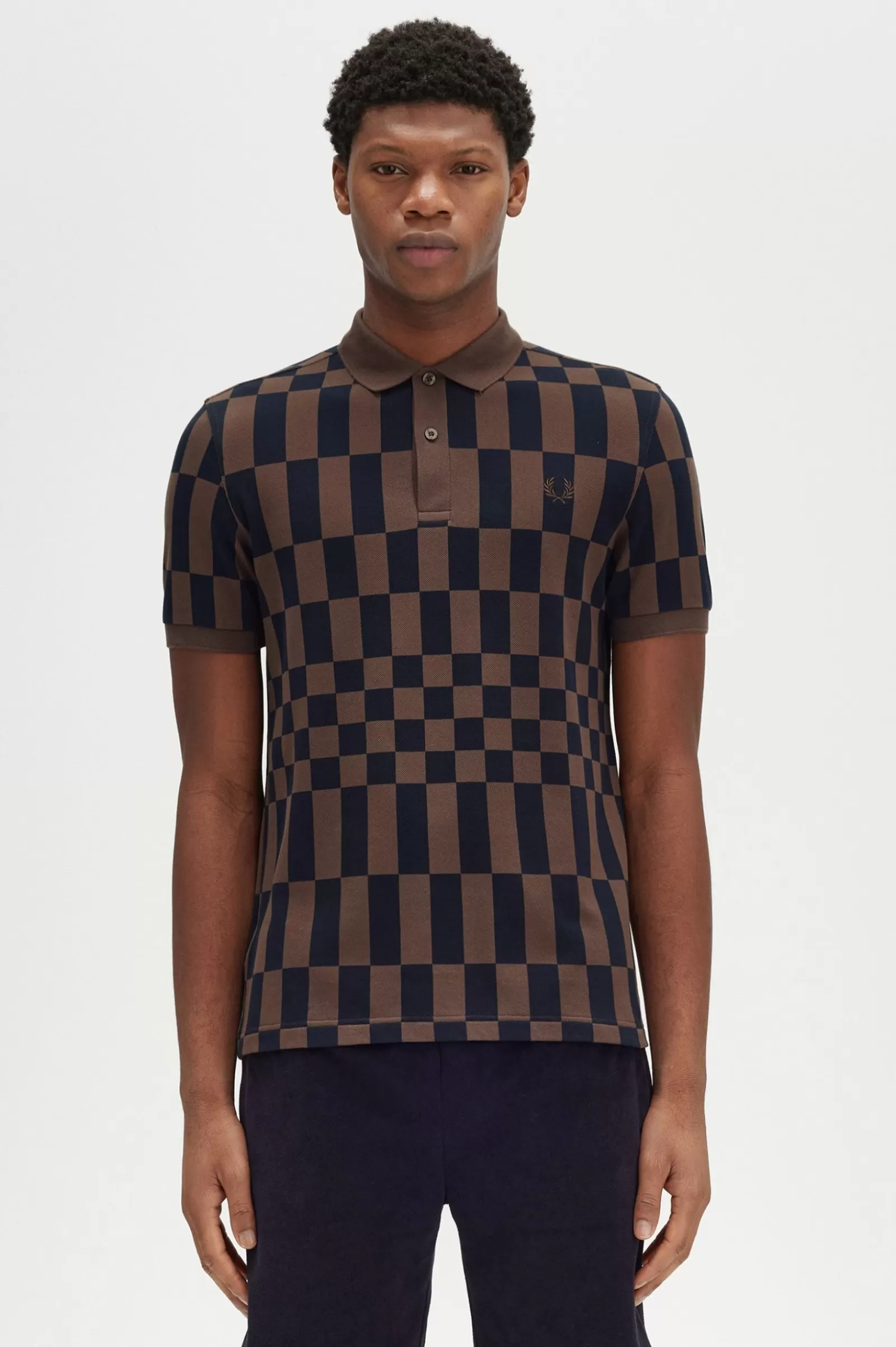 Hot Chequerboard Print Shirt Polo Shirts