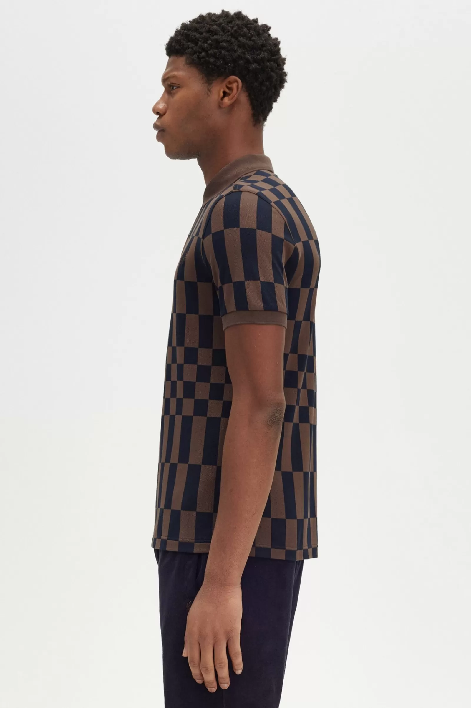 Hot Chequerboard Print Shirt Polo Shirts