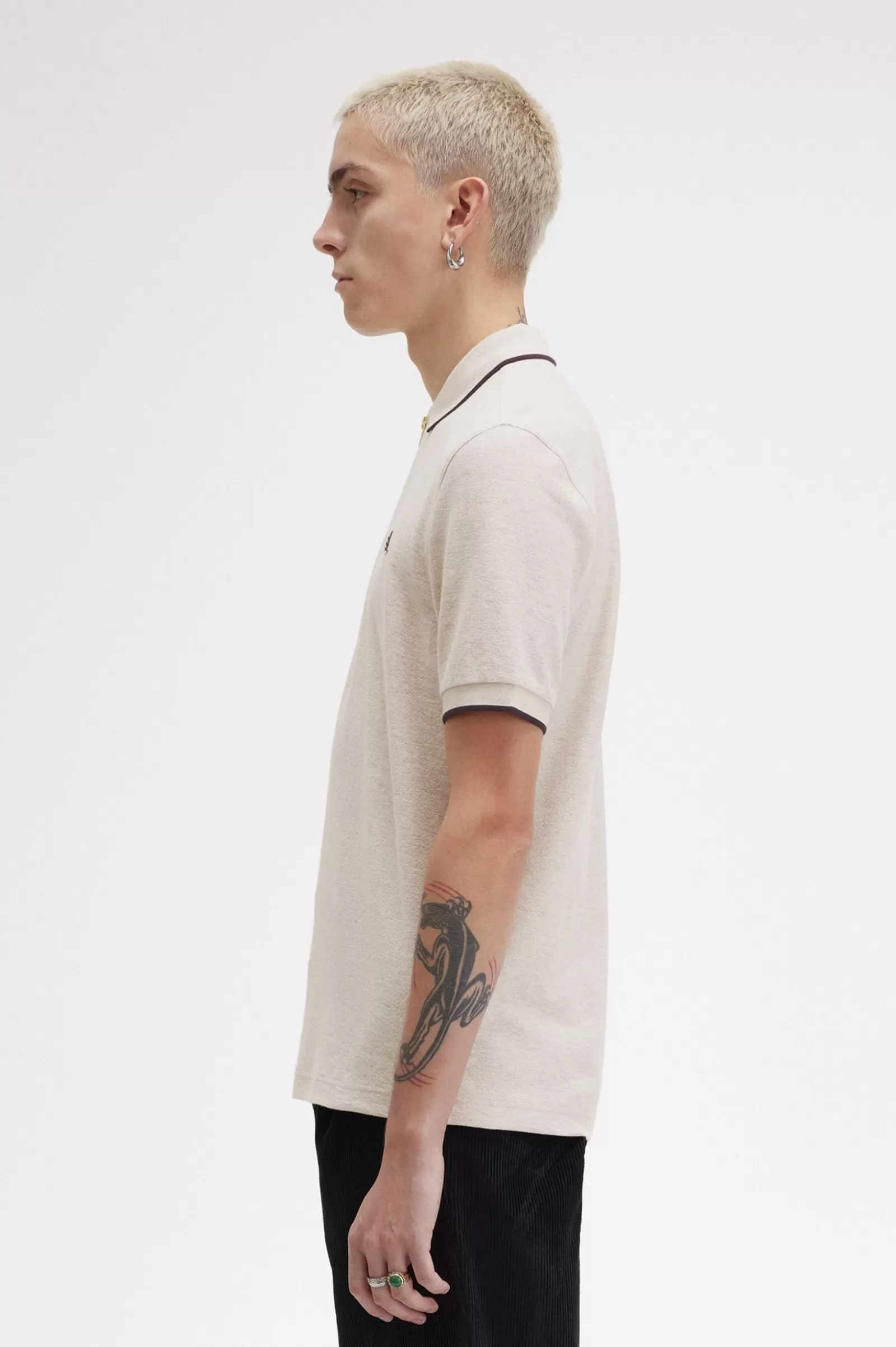 New Crepe Piqué Zip Neck Polo Shirt Polo Shirts