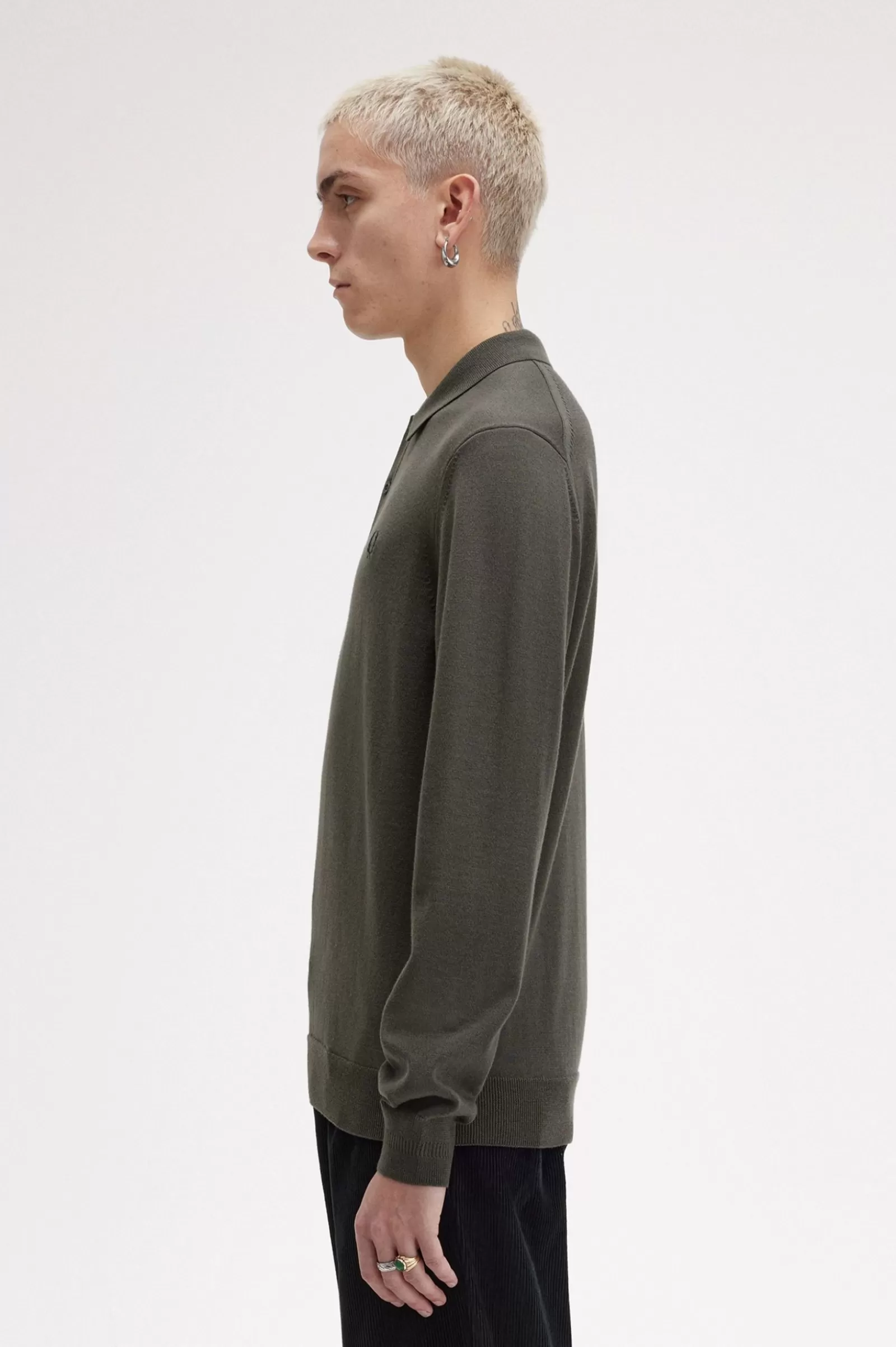 Outlet Long Sleeve Knitted Shirt Knitwear