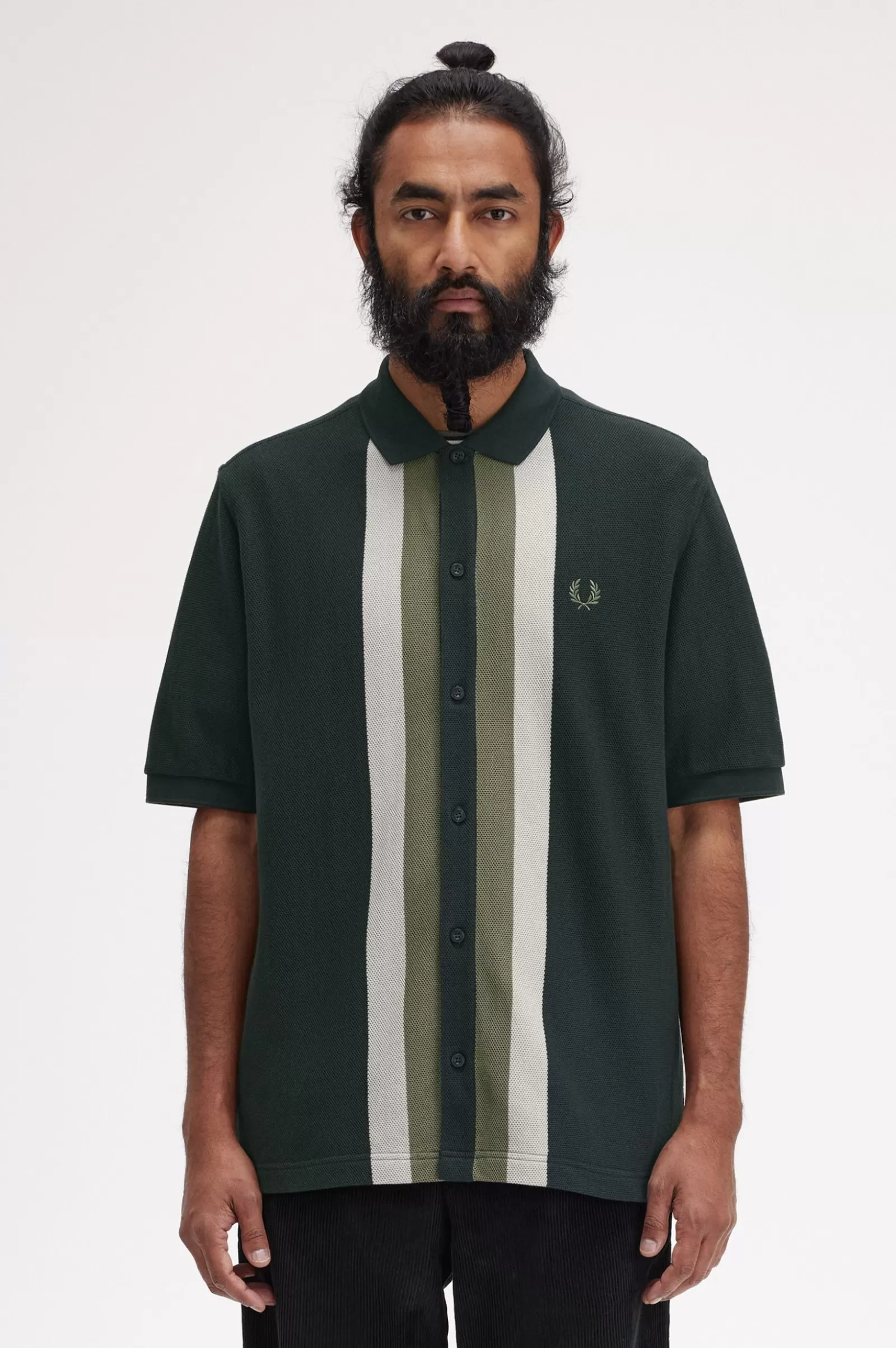 Hot Panelled Button Through Polo Shirt Polo Shirts