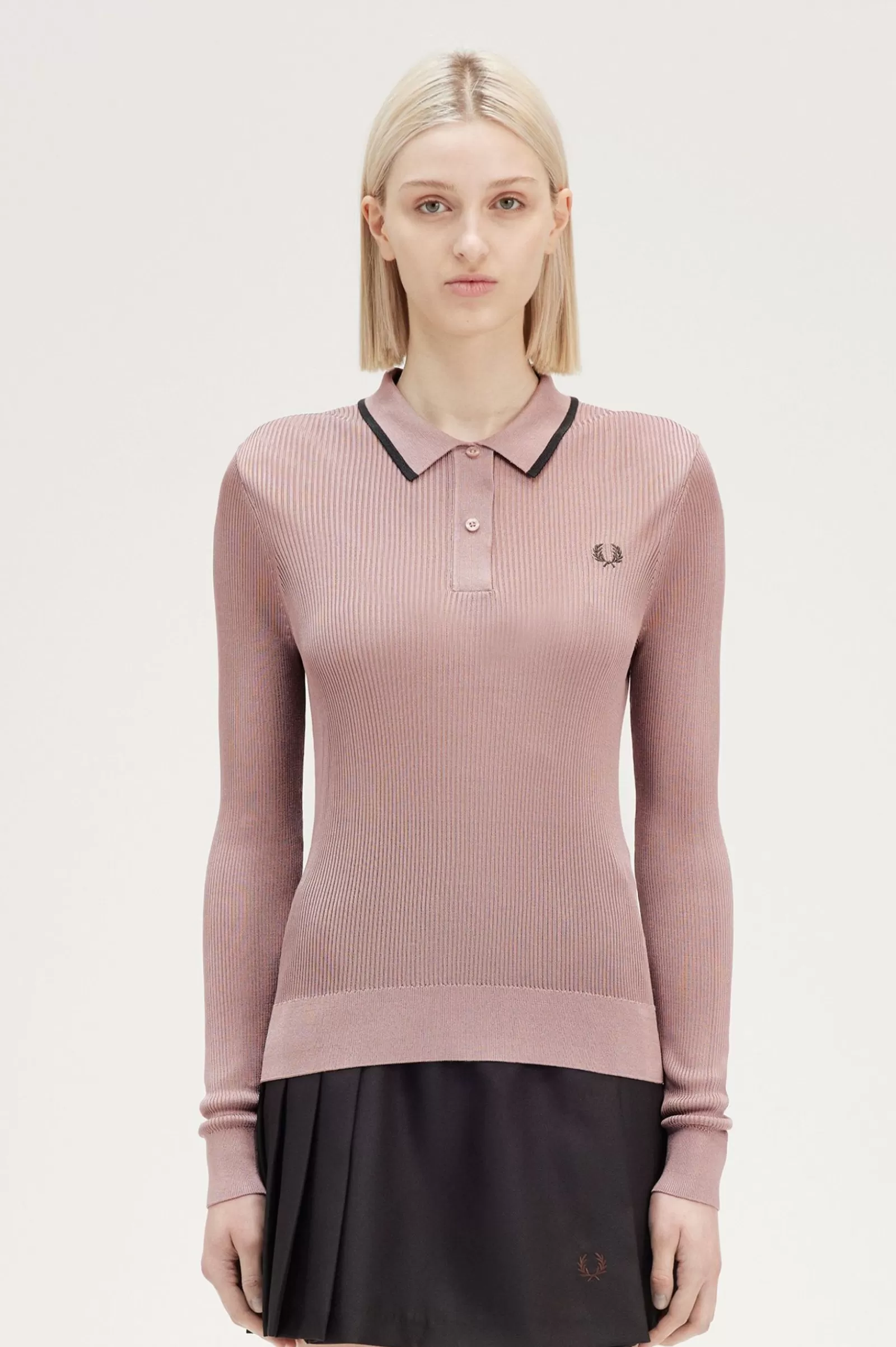 Outlet Ribbed Knitted Shirt Women Knitwear