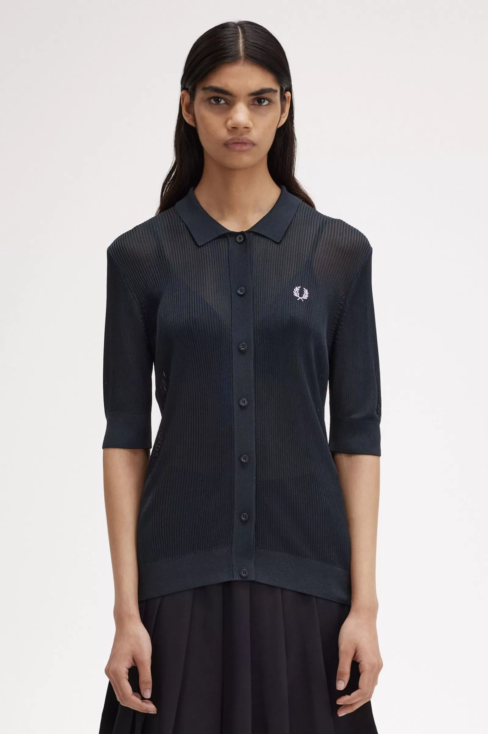 Fashion Ribbed Knitted Shirt Women Knitwear