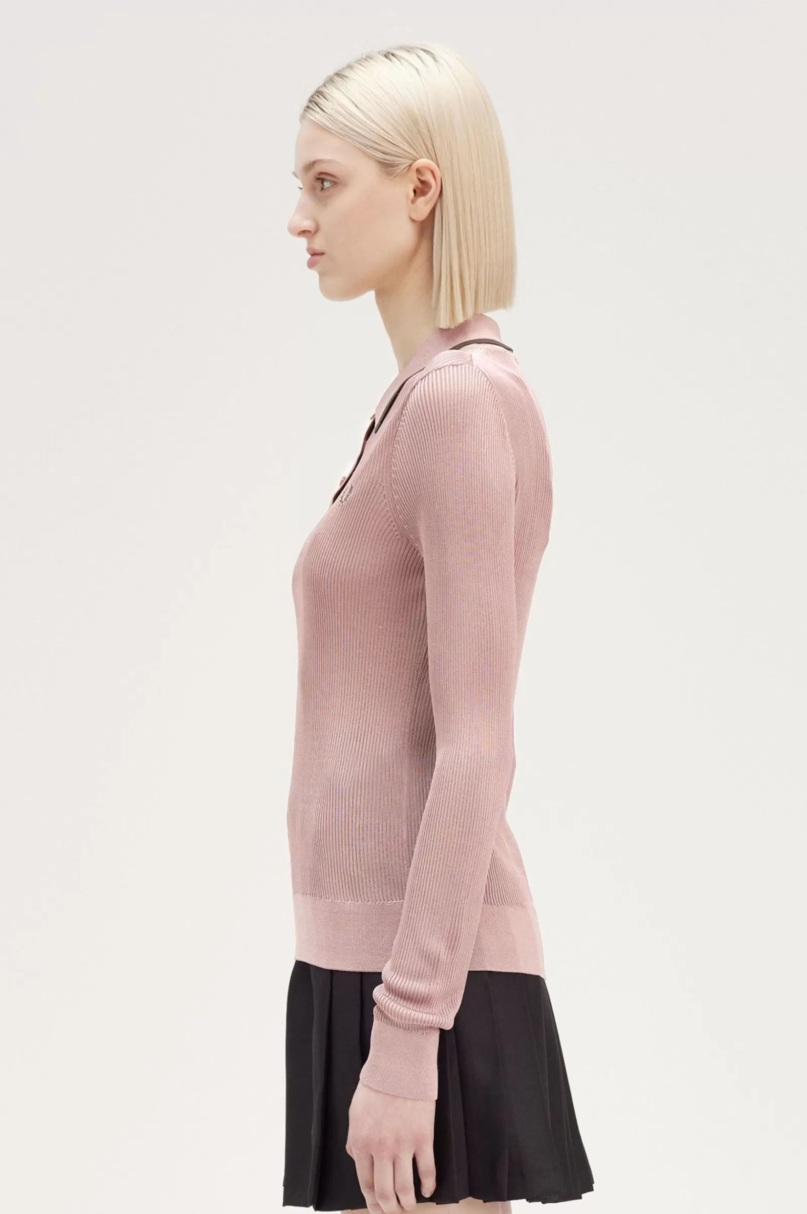 Outlet Ribbed Knitted Shirt Women Knitwear