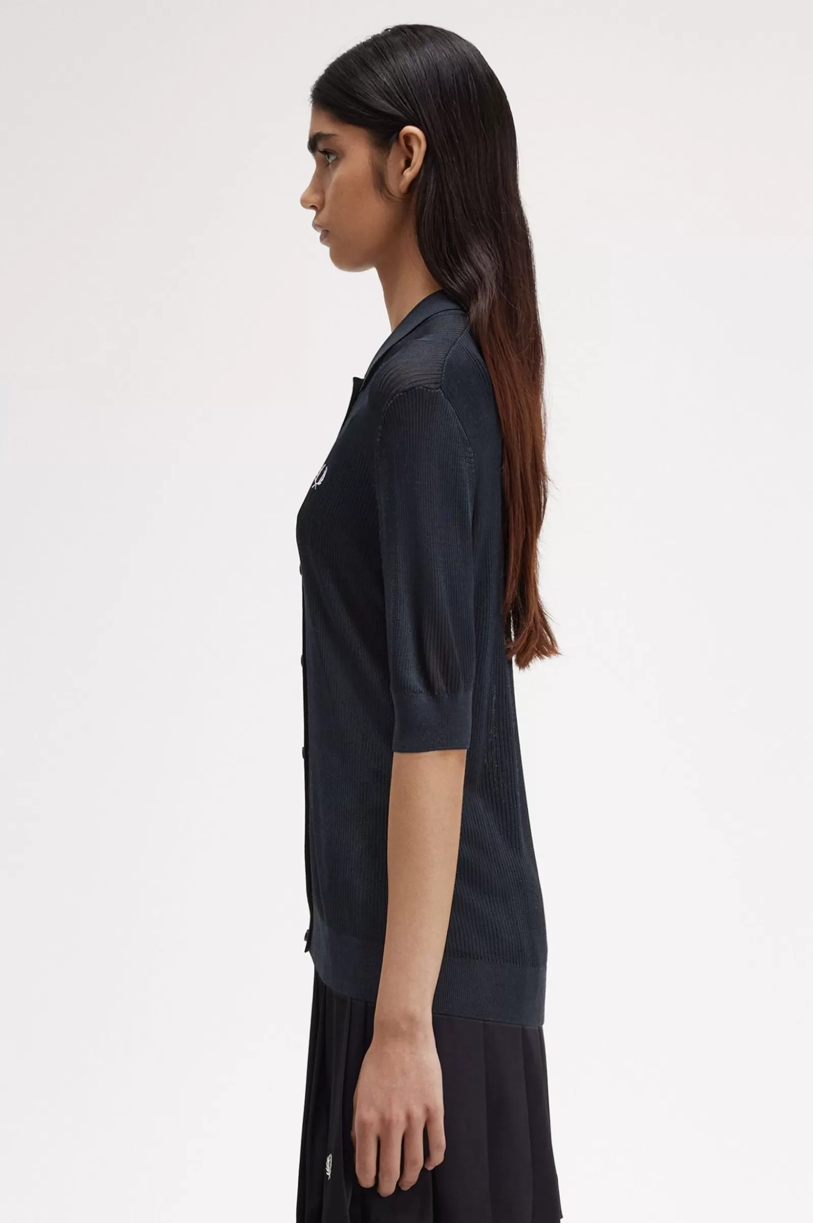Fashion Ribbed Knitted Shirt Women Knitwear