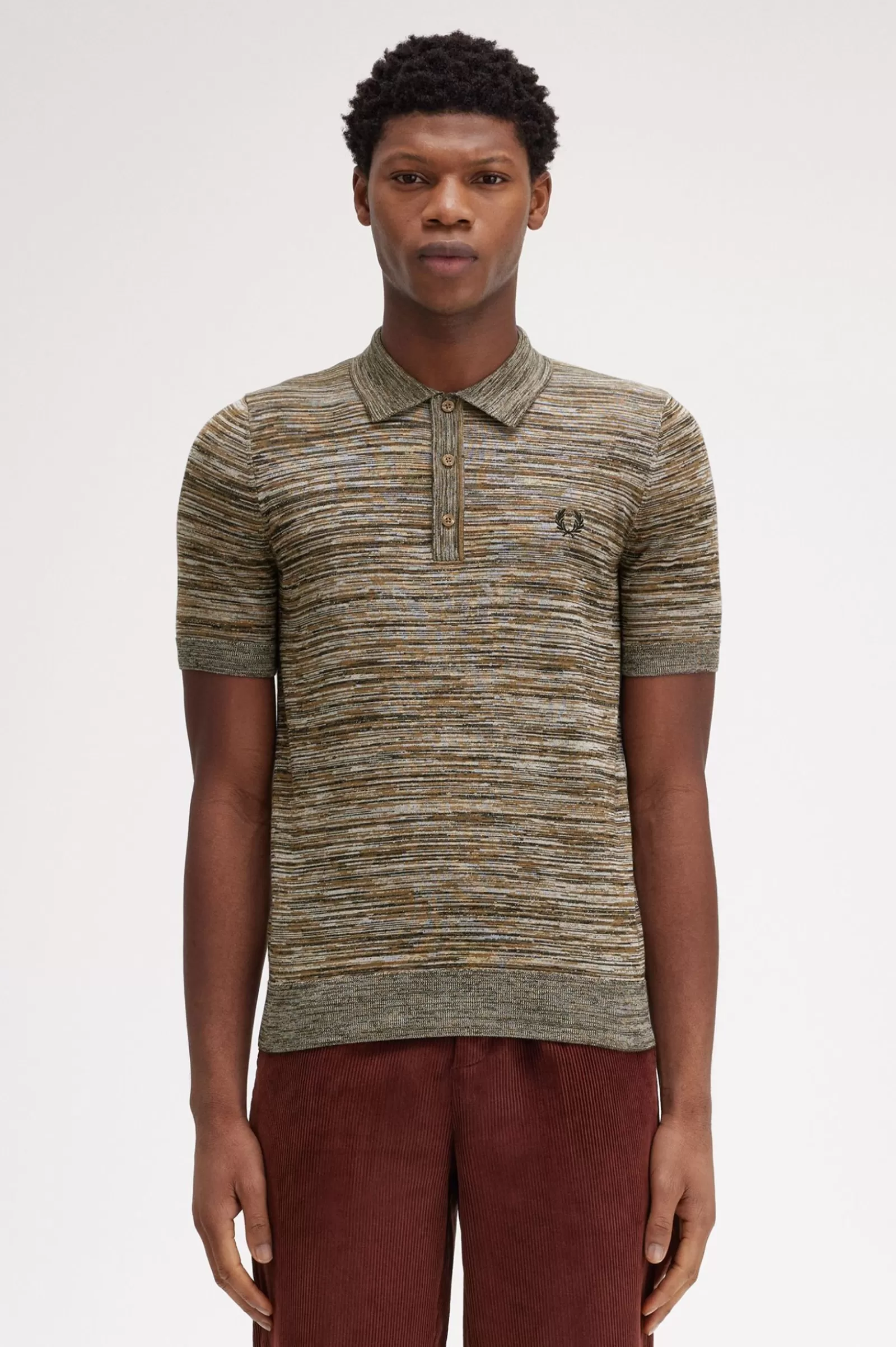 Cheap Space Dye Knitted Shirt Knitwear