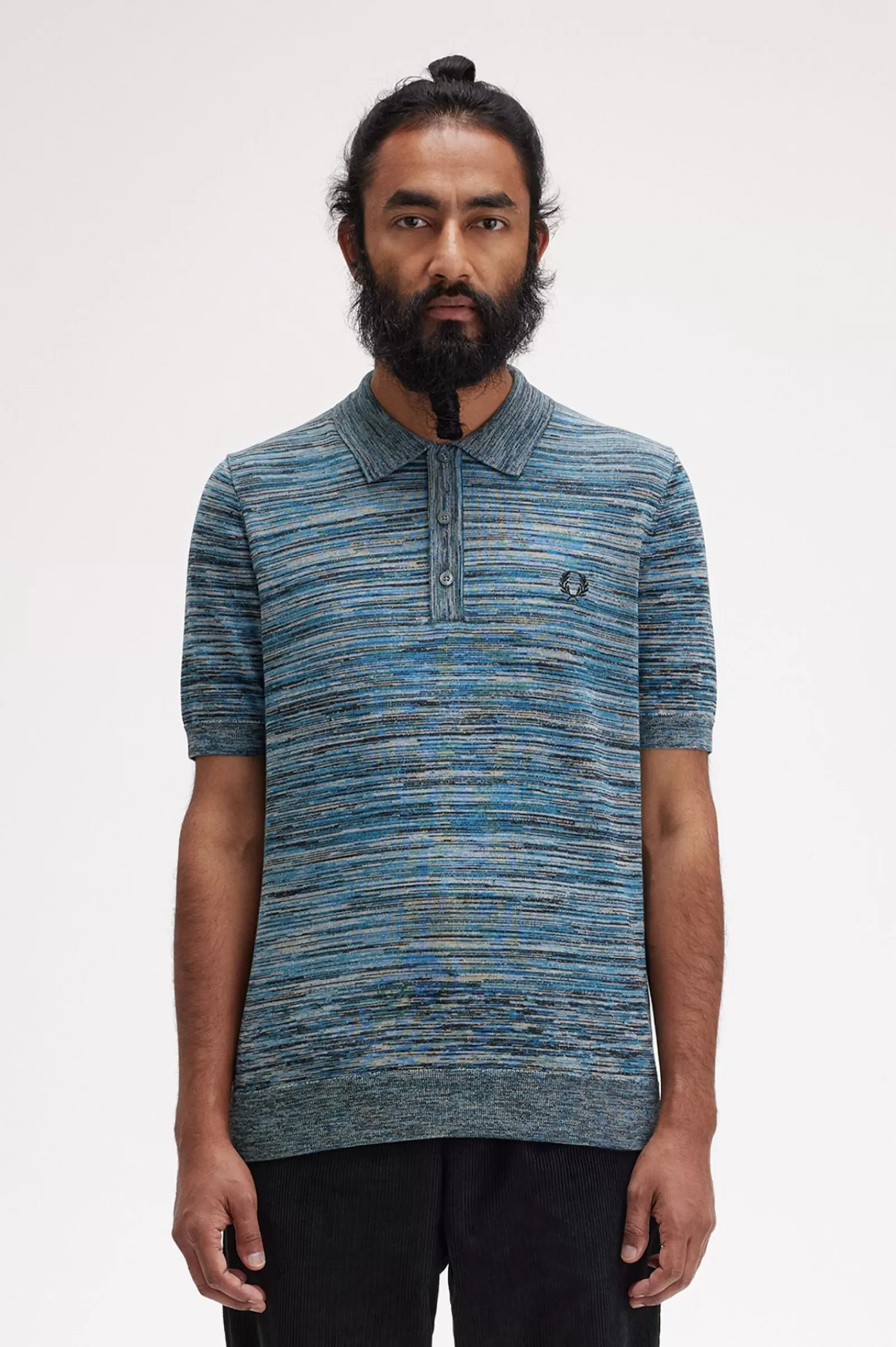 Outlet Space Dye Knitted Shirt Knitwear
