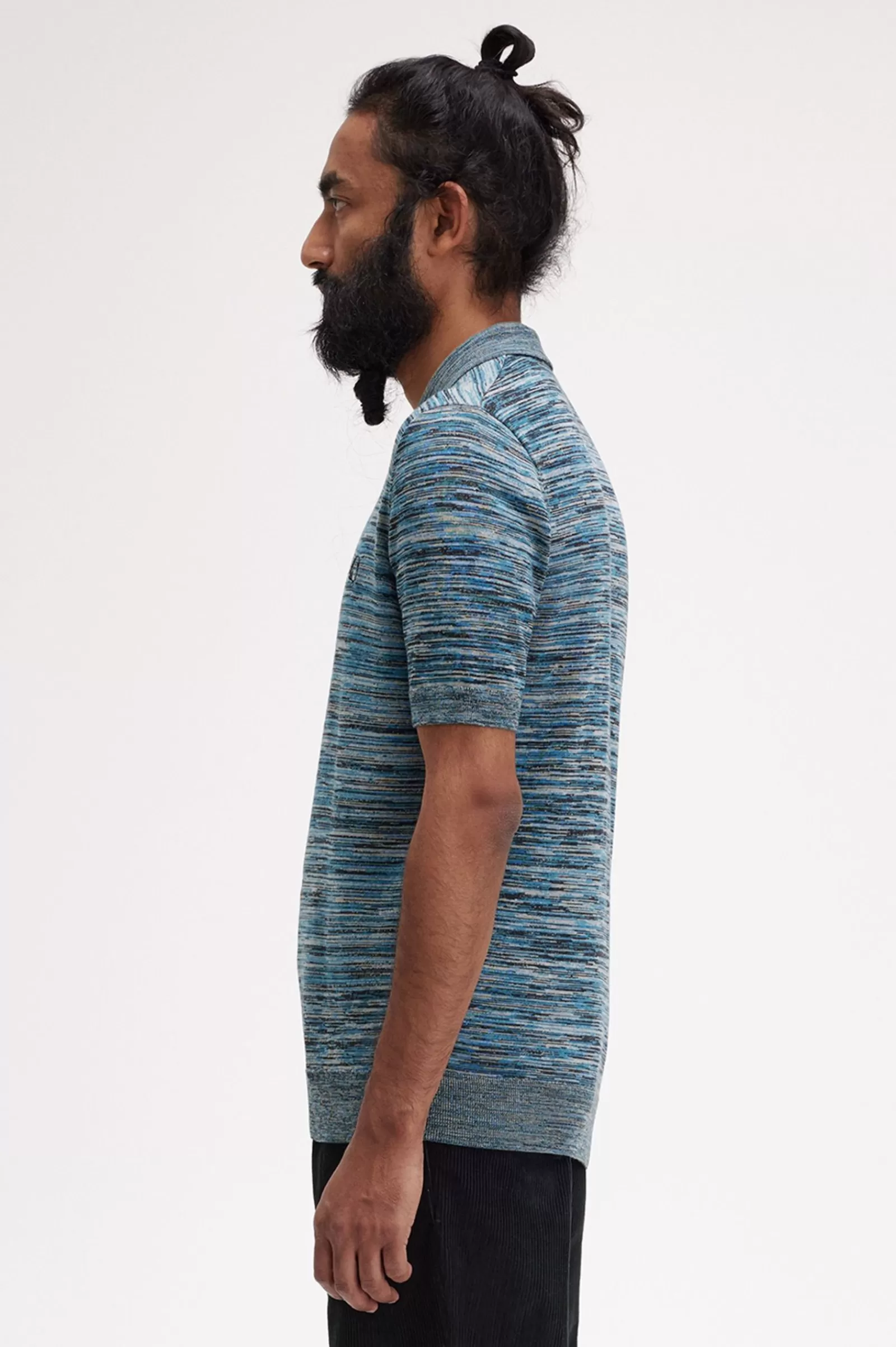 Outlet Space Dye Knitted Shirt Knitwear