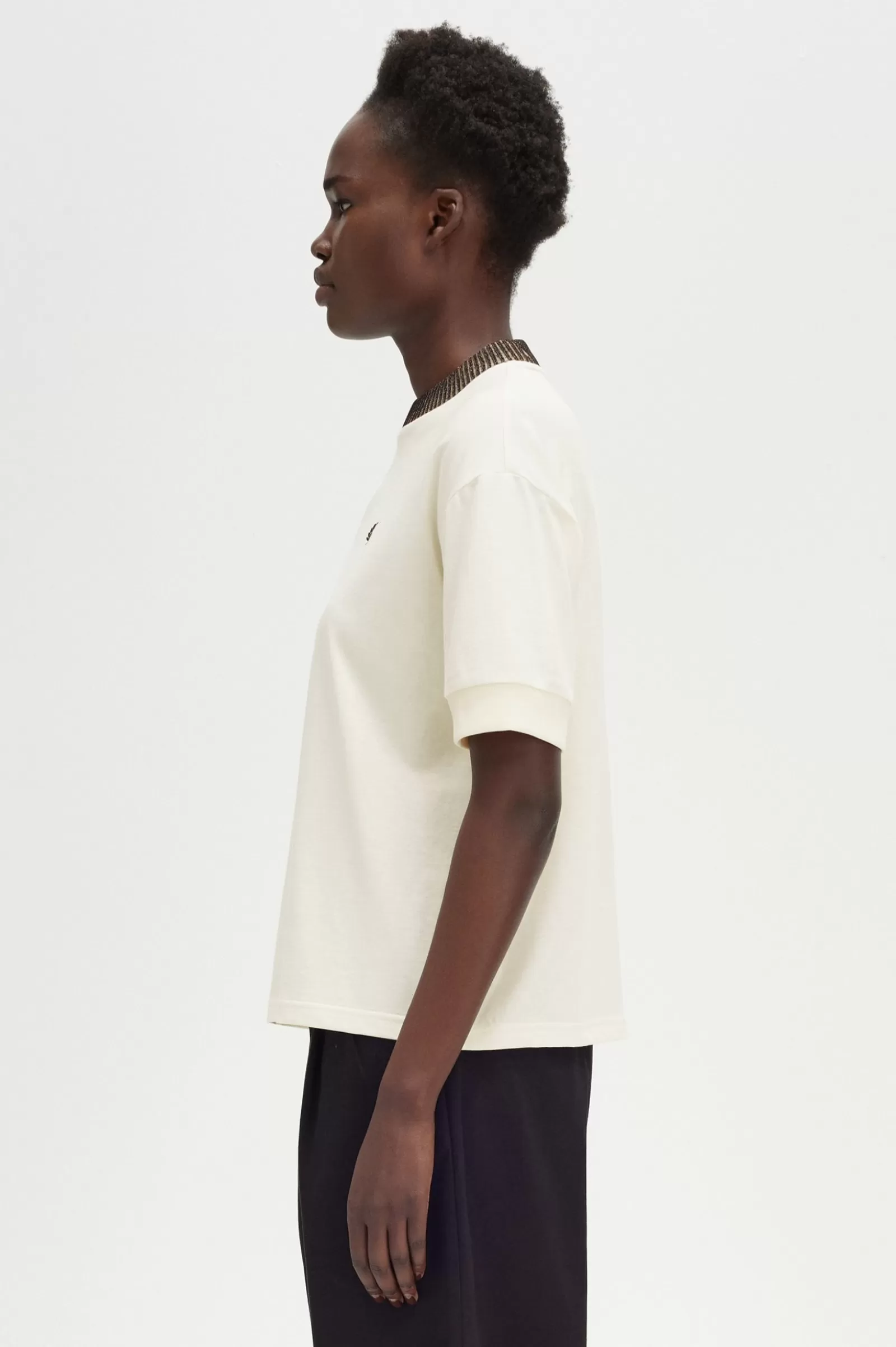Clearance Space Dye Trim T-Shirt Women T-Shirts & Tops
