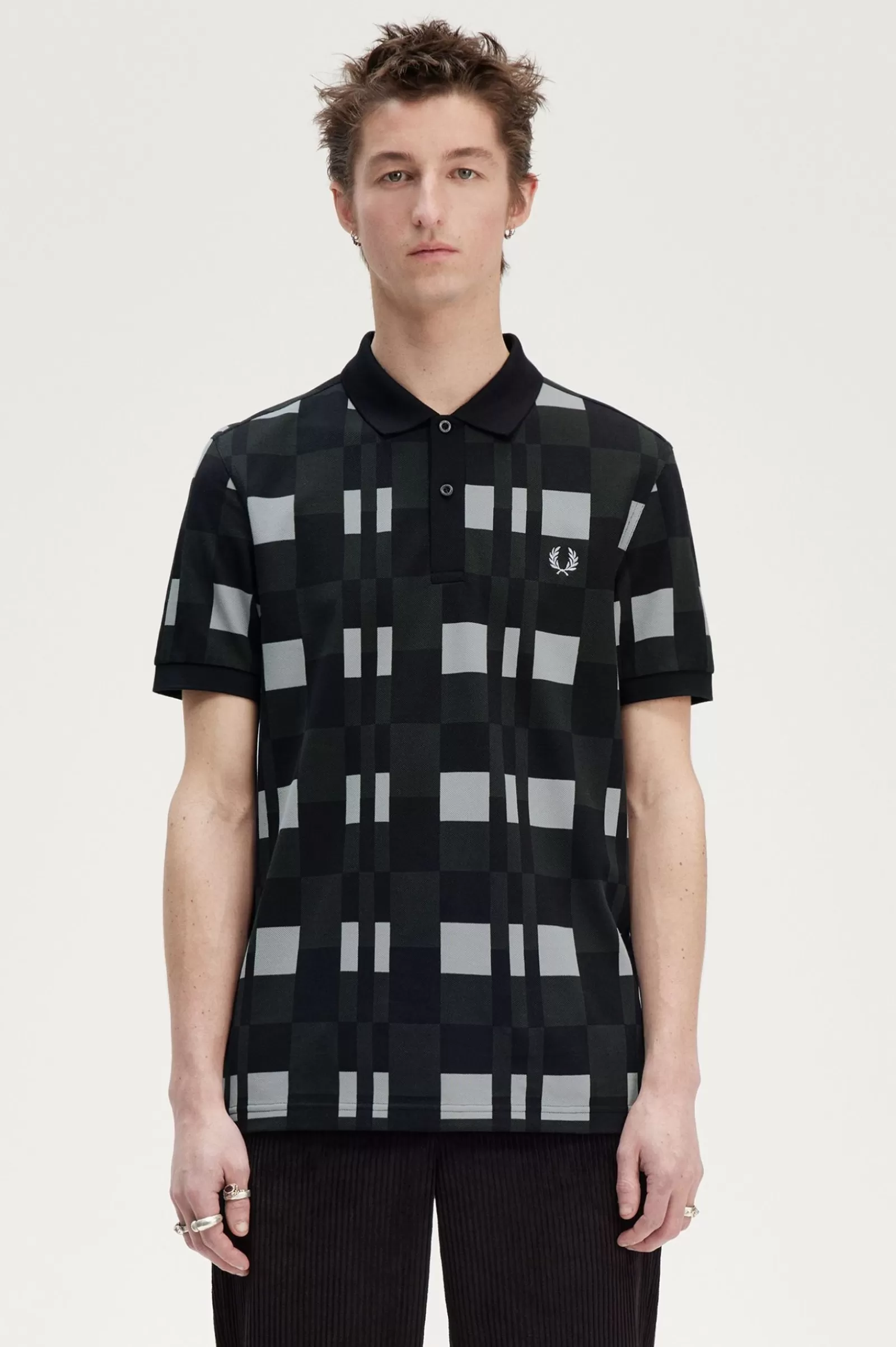 Store Split Chequerboard Polo Shirt Polo Shirts
