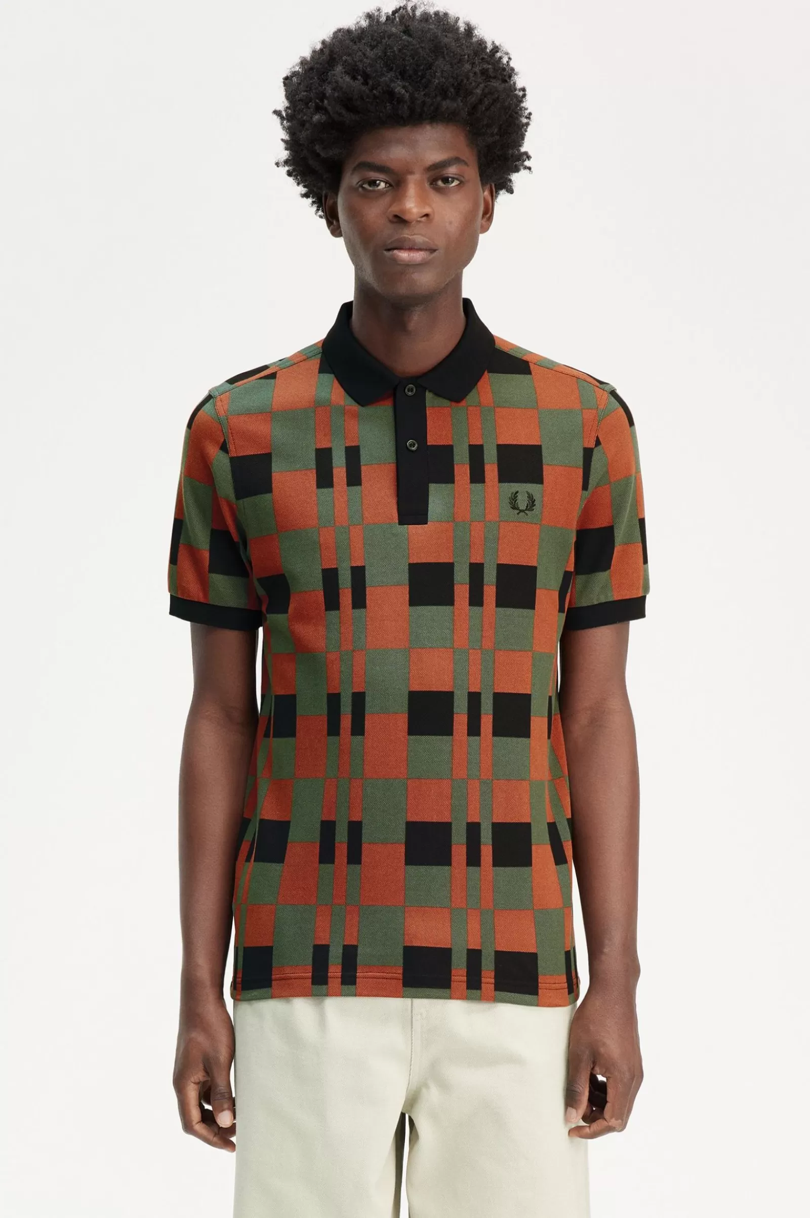 Cheap Split Chequerboard Polo Shirt Polo Shirts