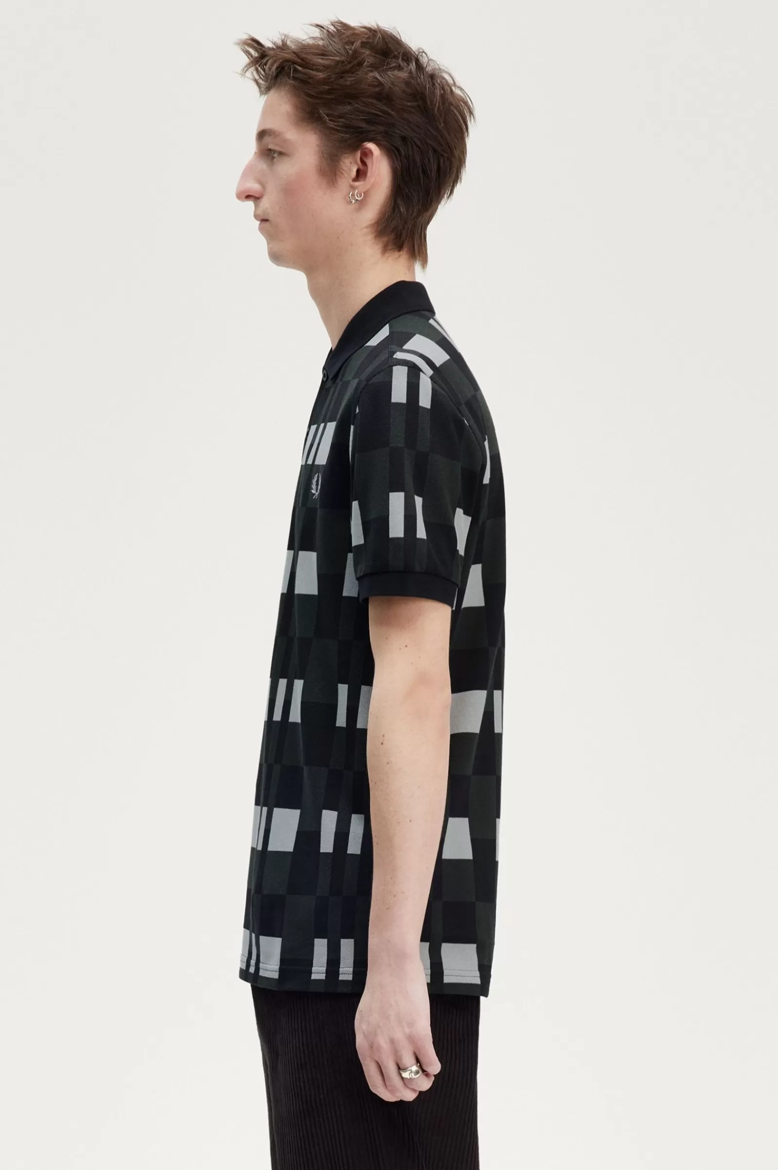 Store Split Chequerboard Polo Shirt Polo Shirts