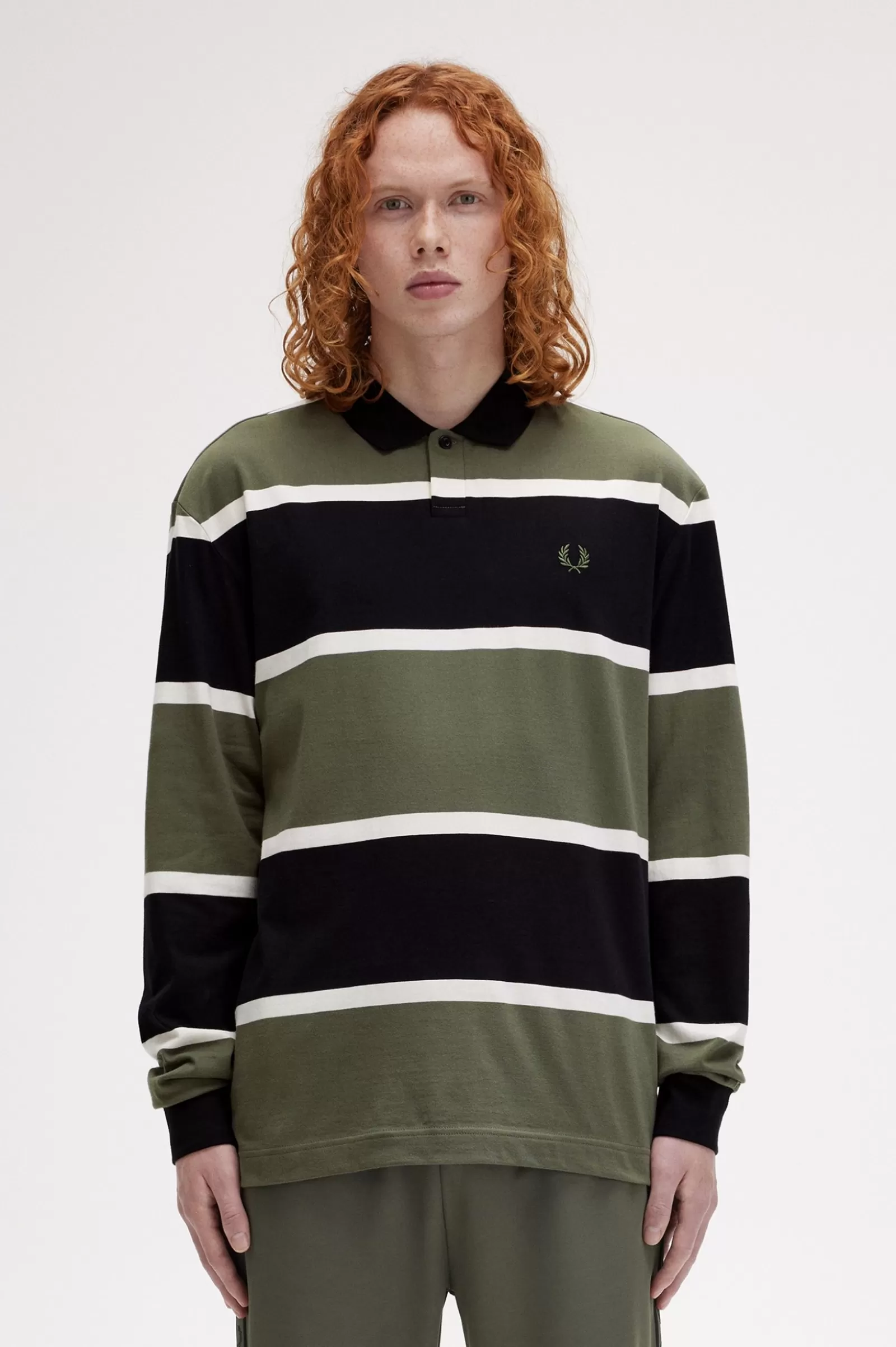 Clearance Striped Long Sleeve Polo Shirt Polo Shirts