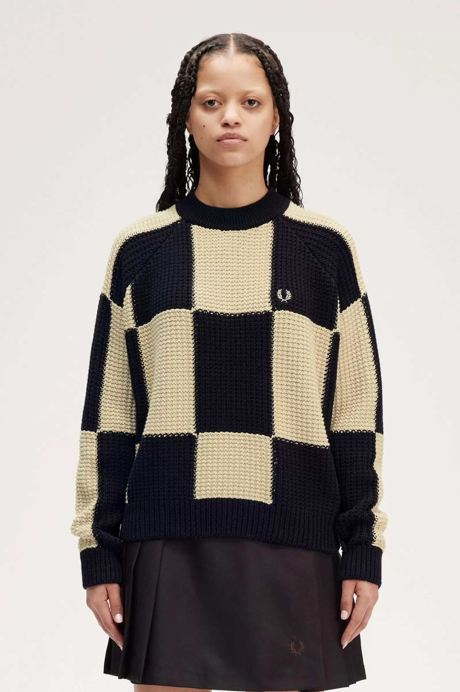 Store Textured Chequerboard Jumper Women Knitwear