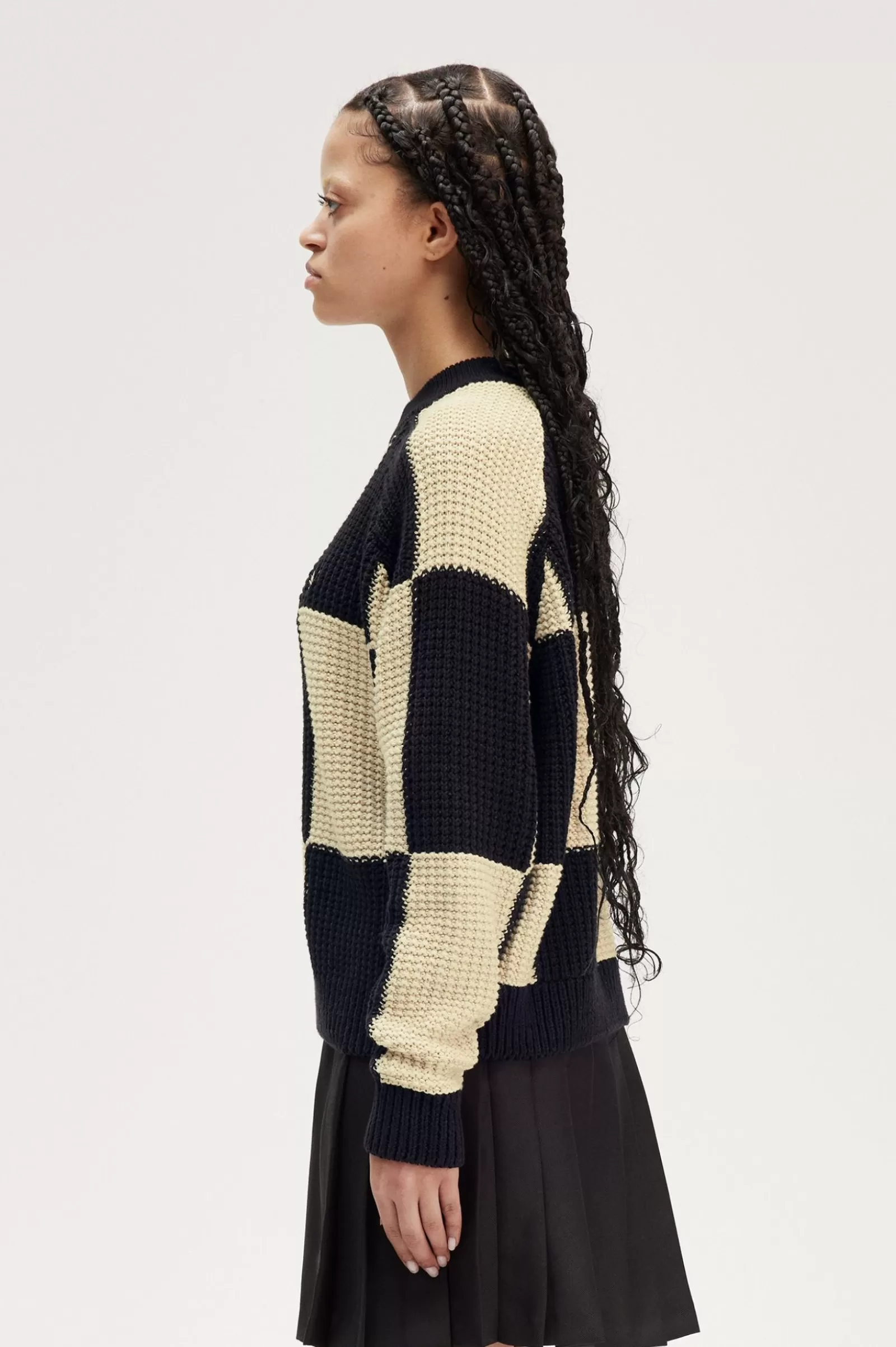 Store Textured Chequerboard Jumper Women Knitwear