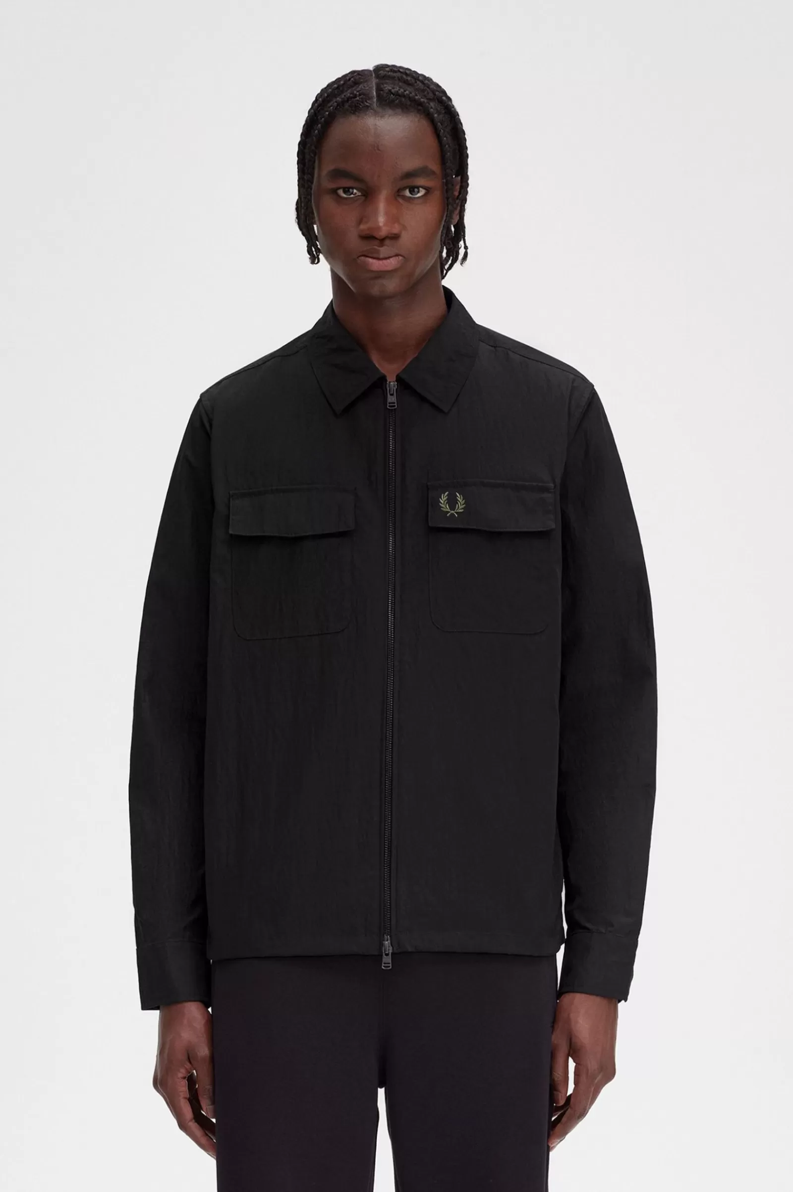 Shop Textured Zip-Through Overshirt Overshirts | Shirts