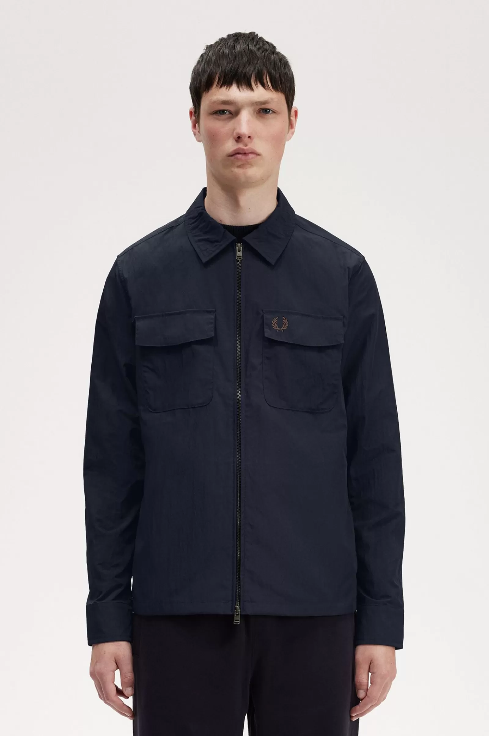Fashion Textured Zip-Through Overshirt Overshirts | Shirts