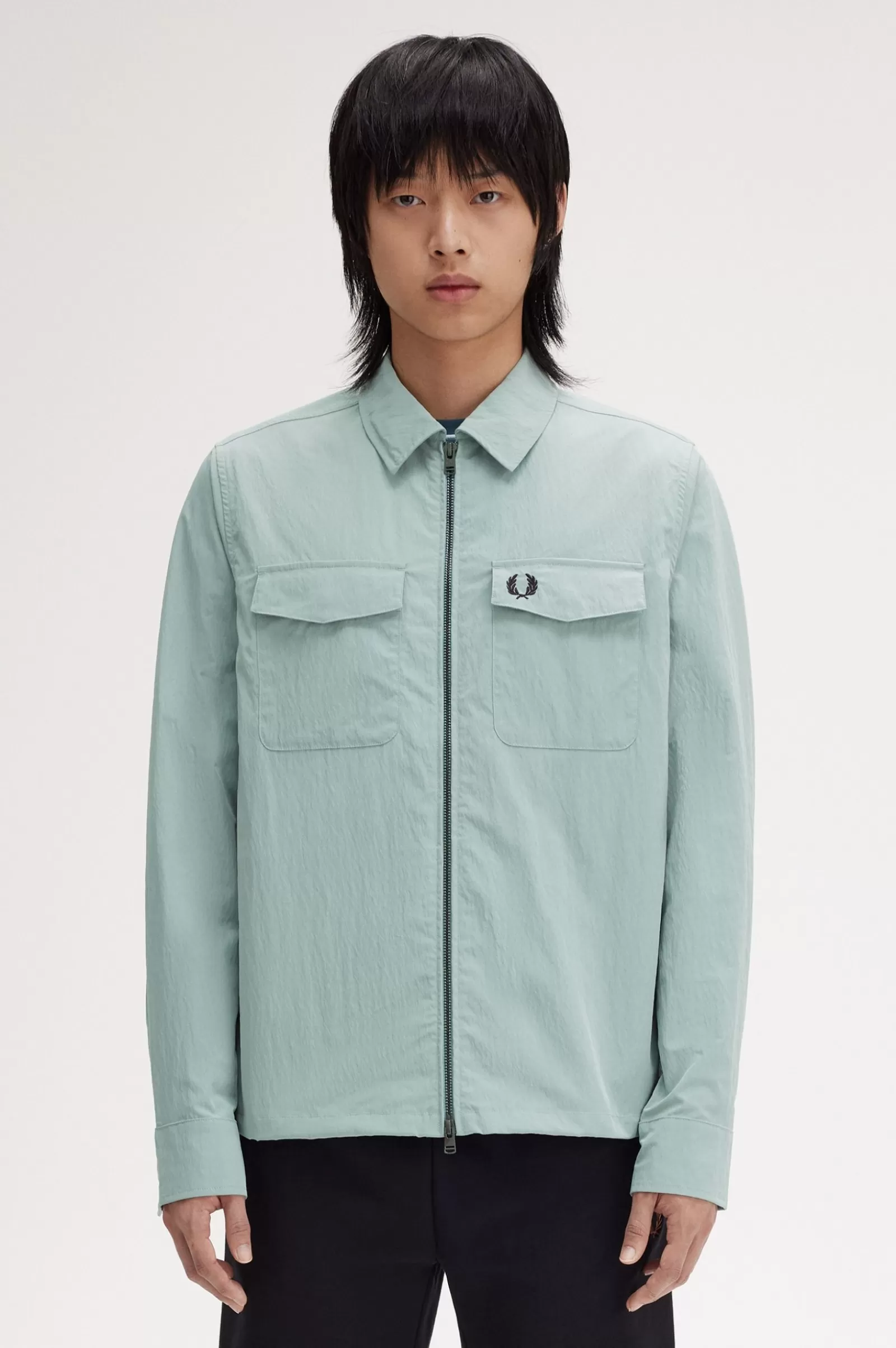 Best Sale Textured Zip-Through Overshirt Overshirts | Shirts