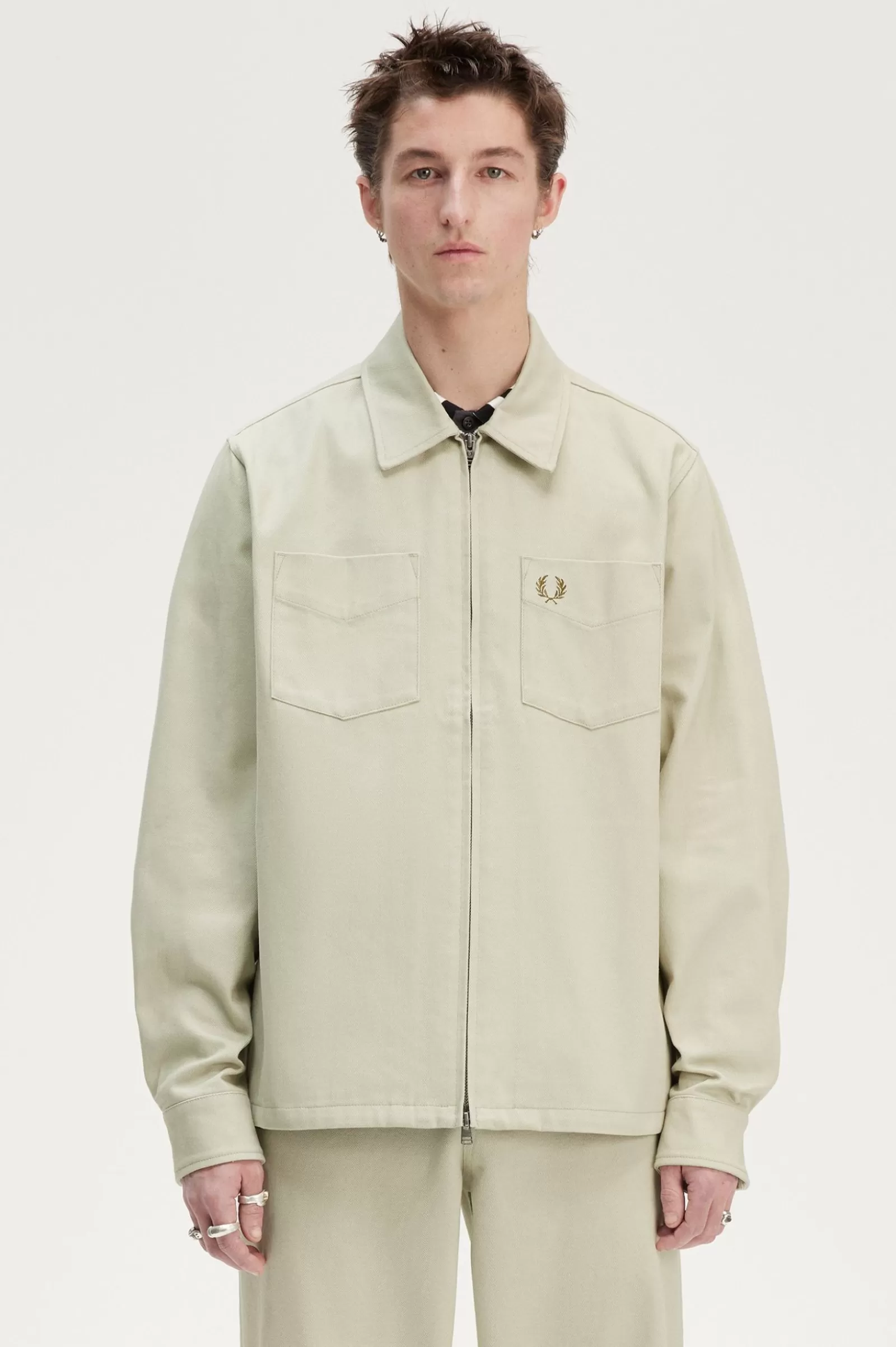 Store Twill Zip Through Overshirt Overshirts | Shirts