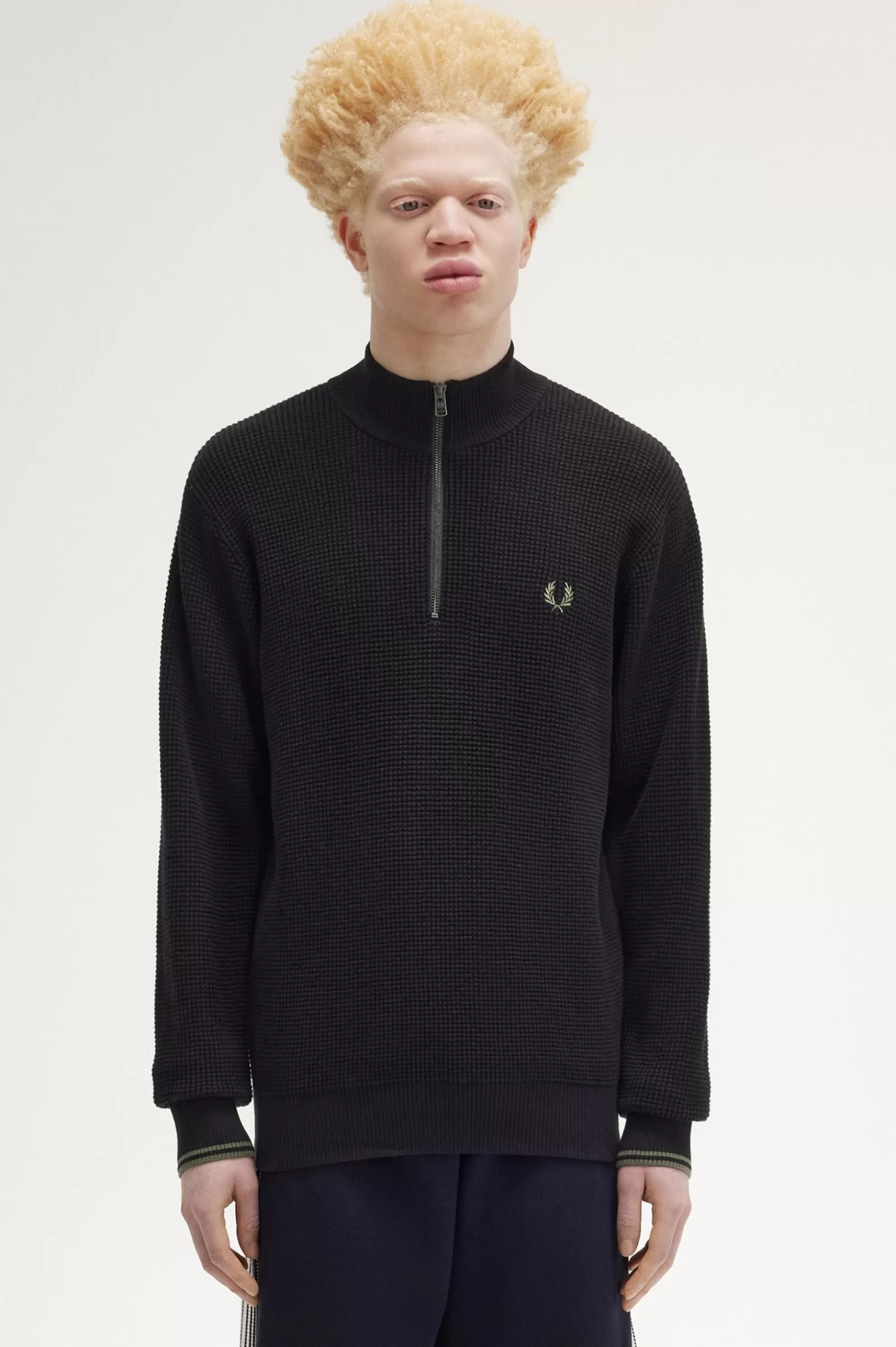 Store Waffle Stitch Half Zip Jumper Knitwear