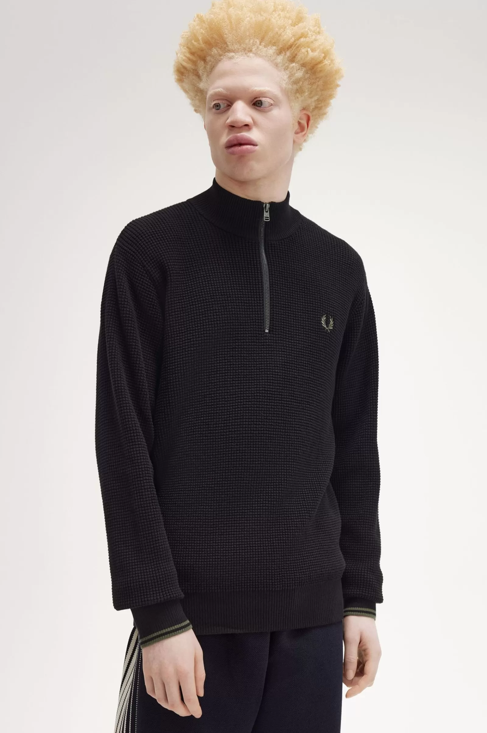 Store Waffle Stitch Half Zip Jumper Knitwear
