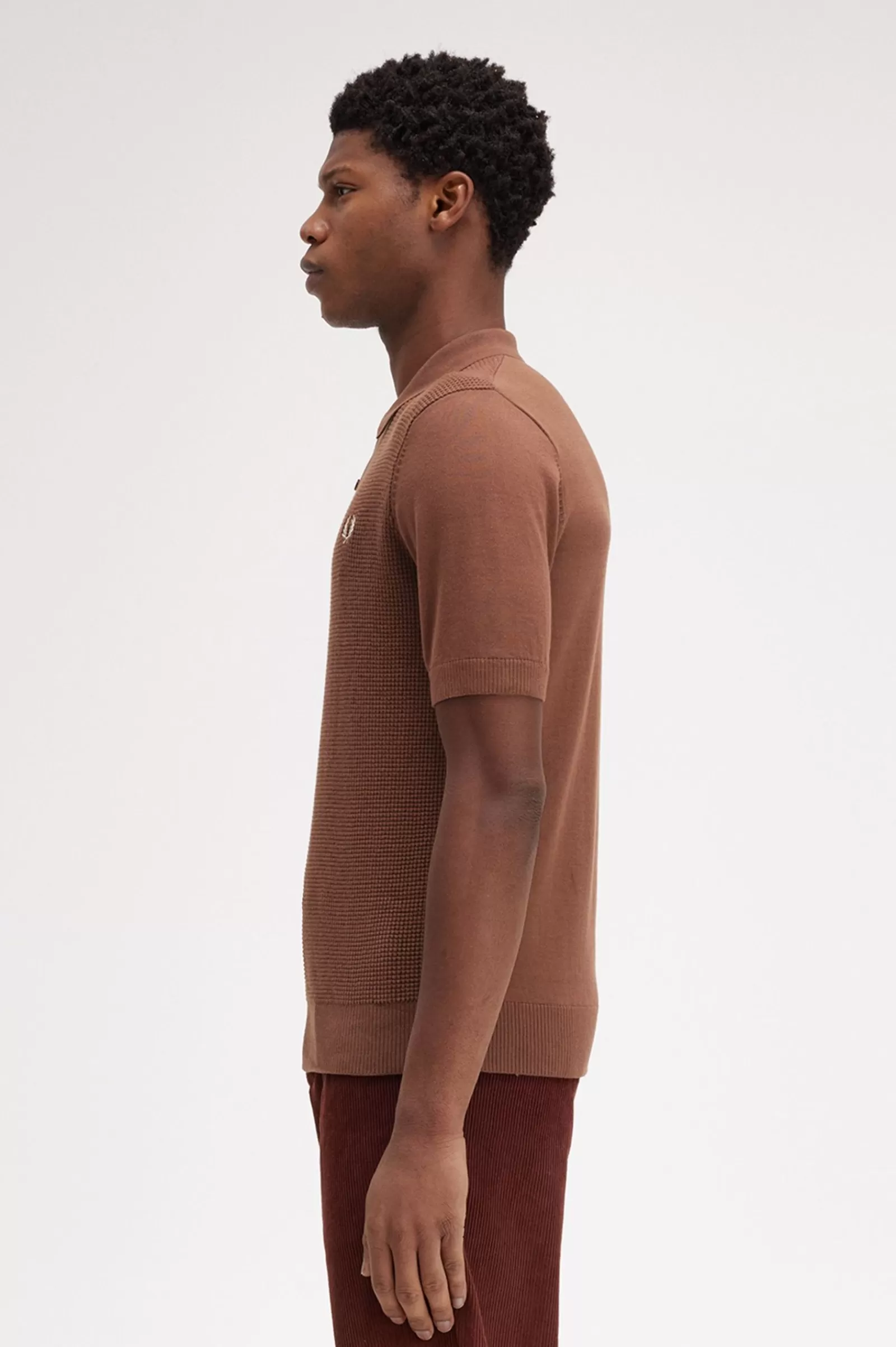 Flash Sale Waffle Stitch Knitted Shirt Knitwear