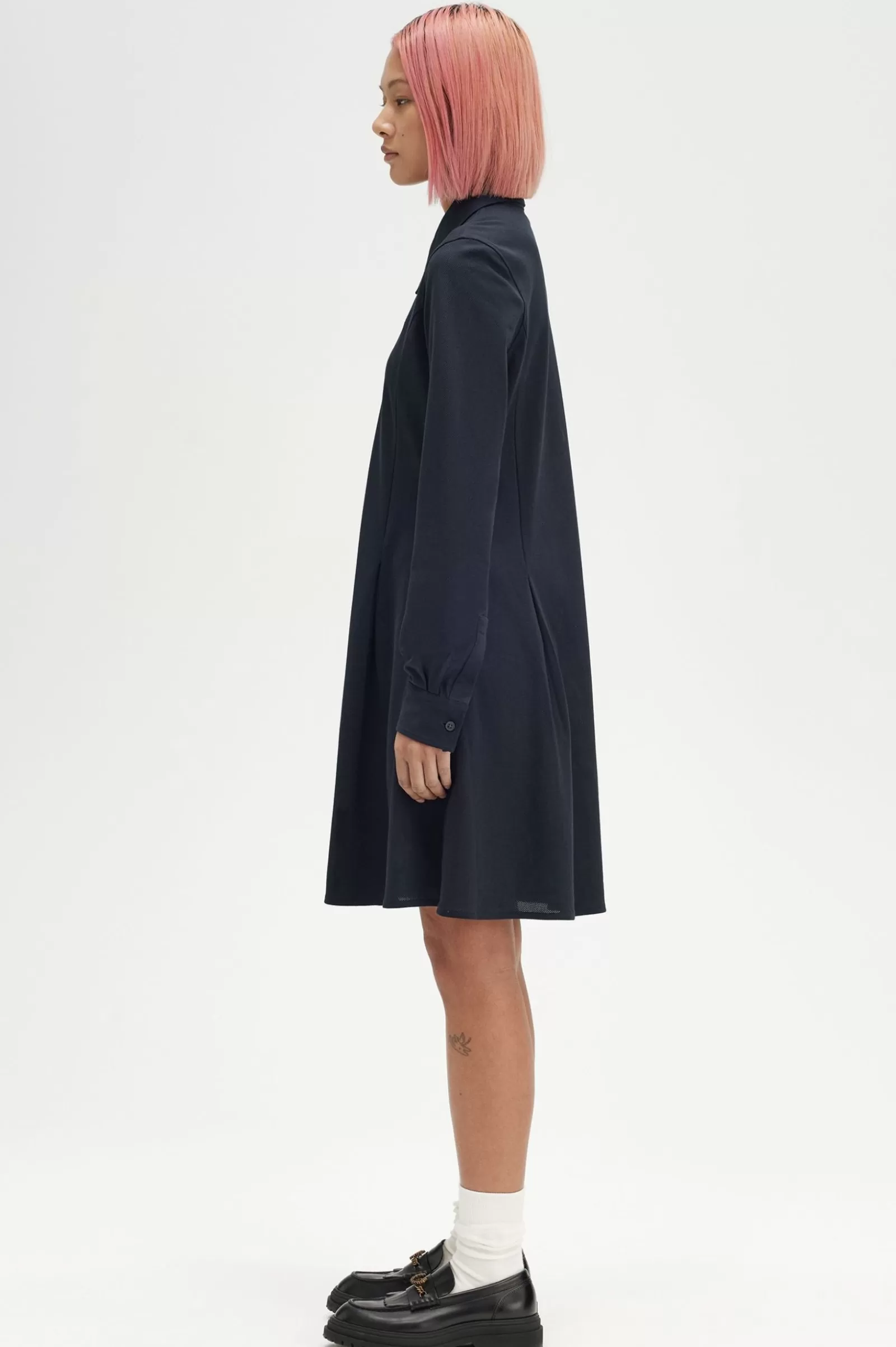 Shop Woven Mesh Shirt Dress Women Dresses