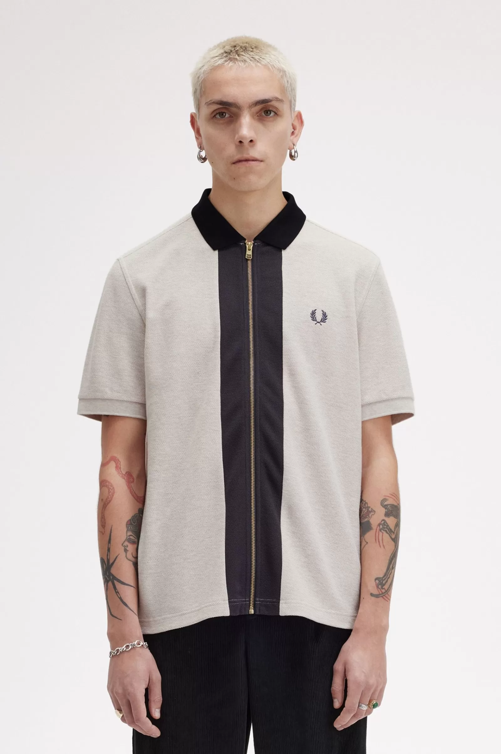 Clearance Zip Through Polo Shirt Polo Shirts